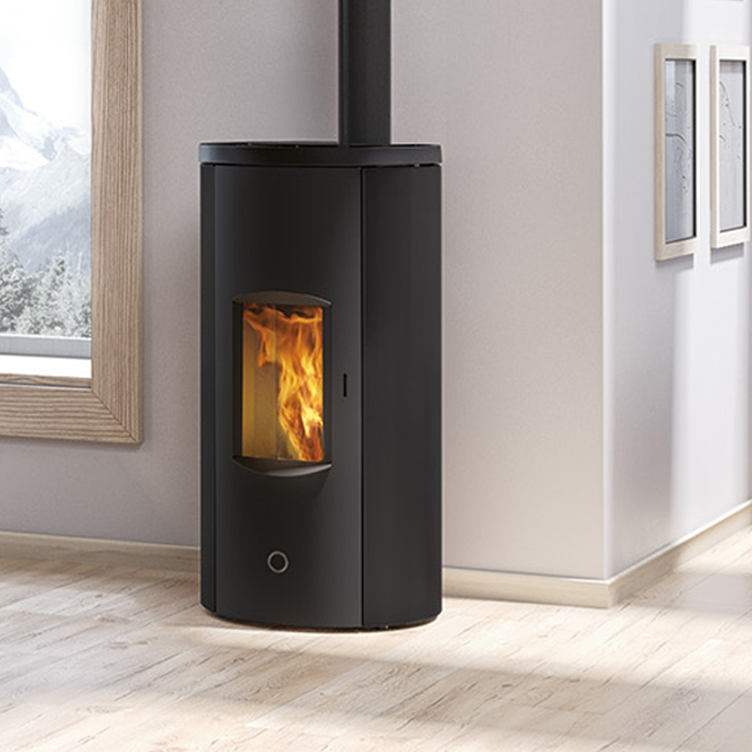 EK63 Like 90+ Evo Poêle à granulés acier noir COAX