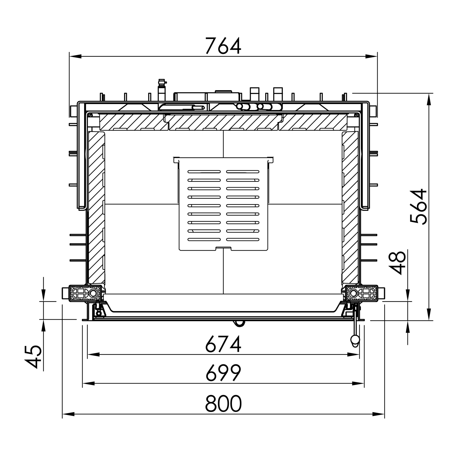 Spartherm Varia 1V H2O XL 9 kW insert de cheminée à eau à gauche