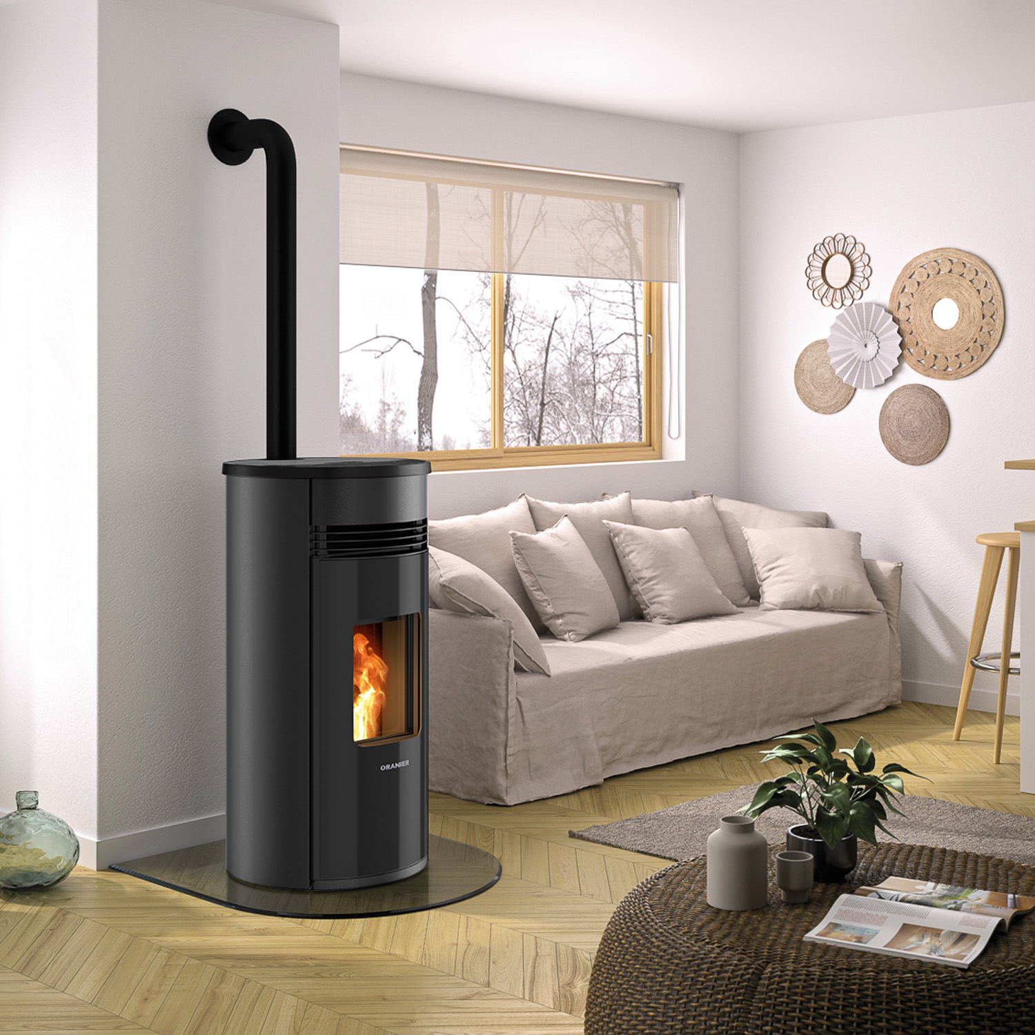 Oranier Sando 60 poêle à granulés acier noir LAS