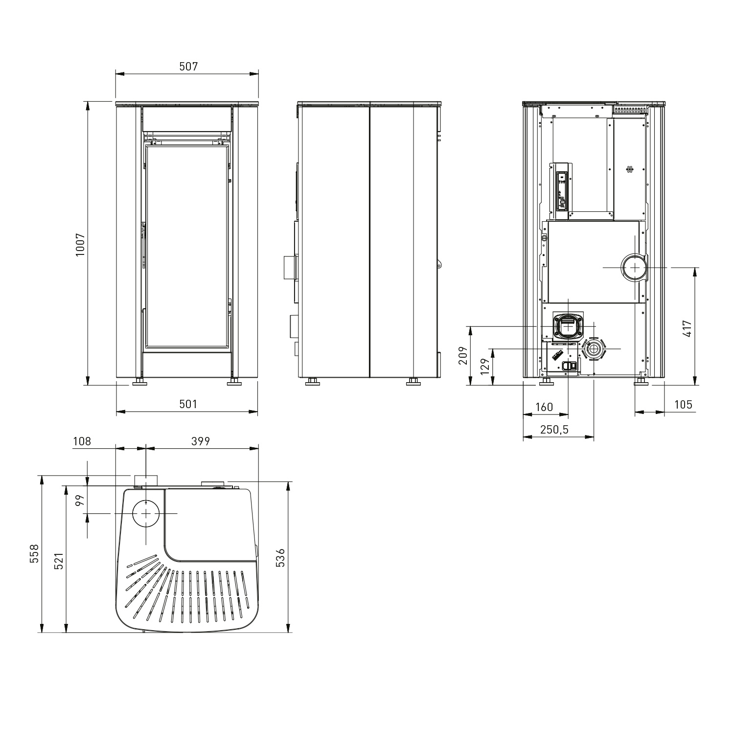 Extraflame Evolution Line Ilary Plus poêle à granulés acier blanc