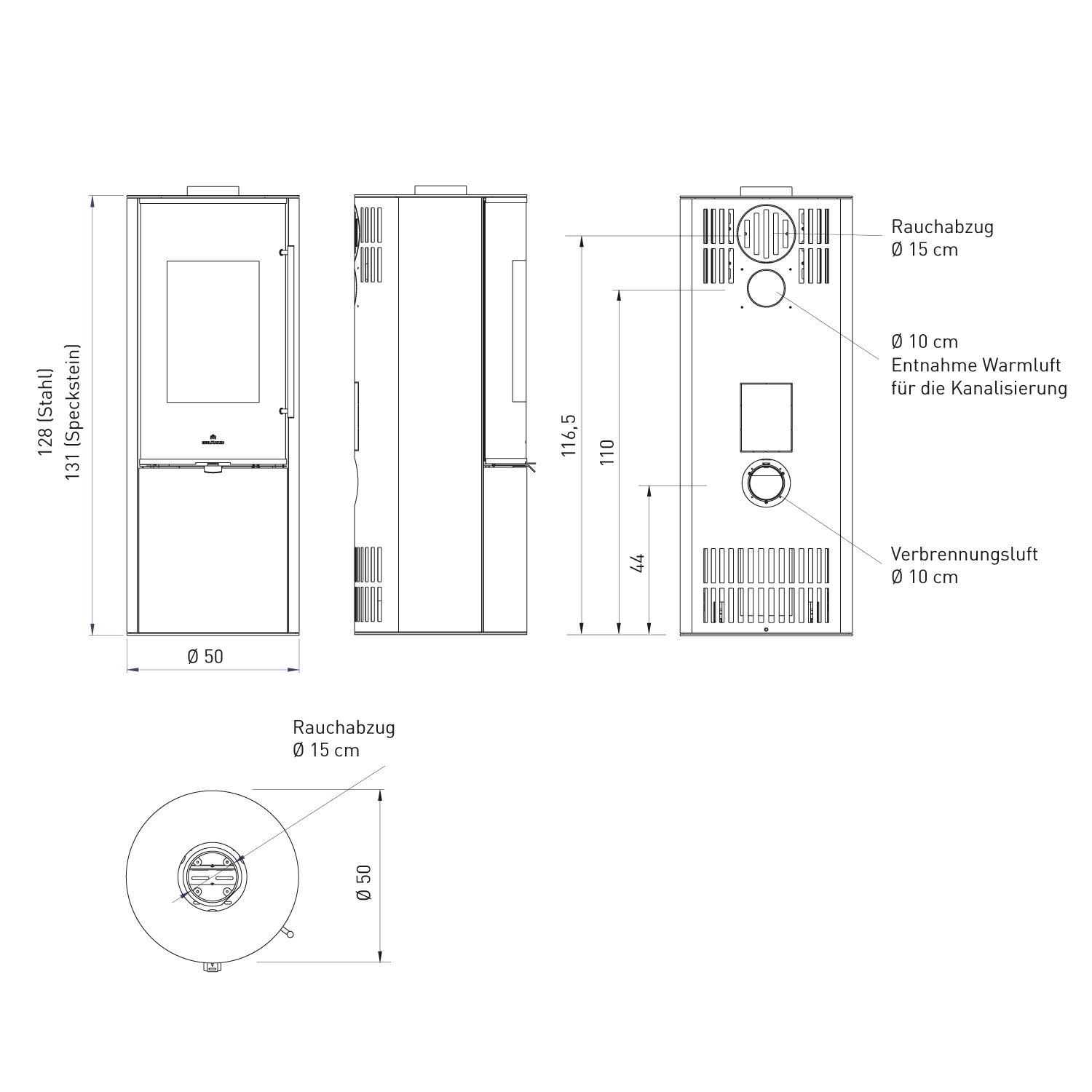Edilkamin Tally GL EVO2 poêle à bois acier bronze