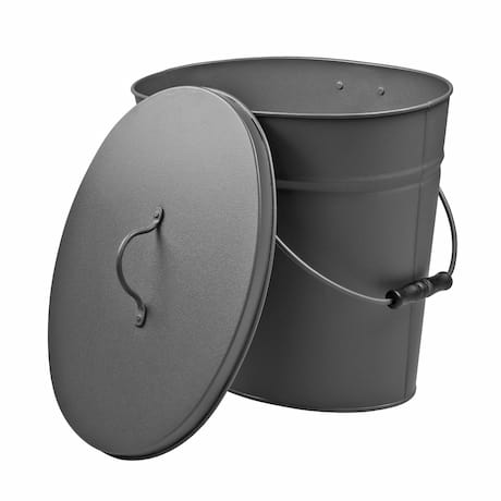 Seau à cendres avec couvercle anthracite