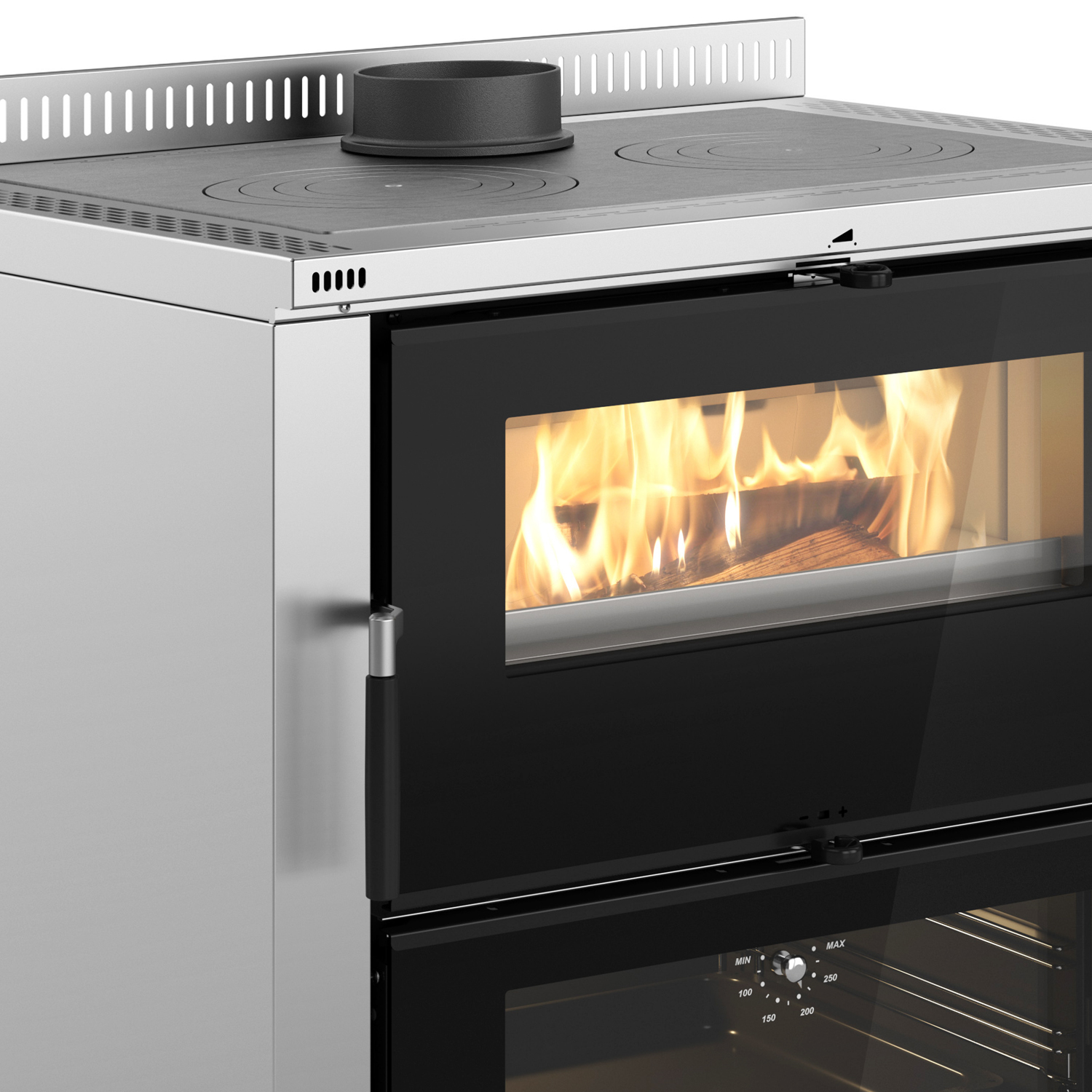 La cuisinière à bois La Nordica Verona XXL en acier inoxydable