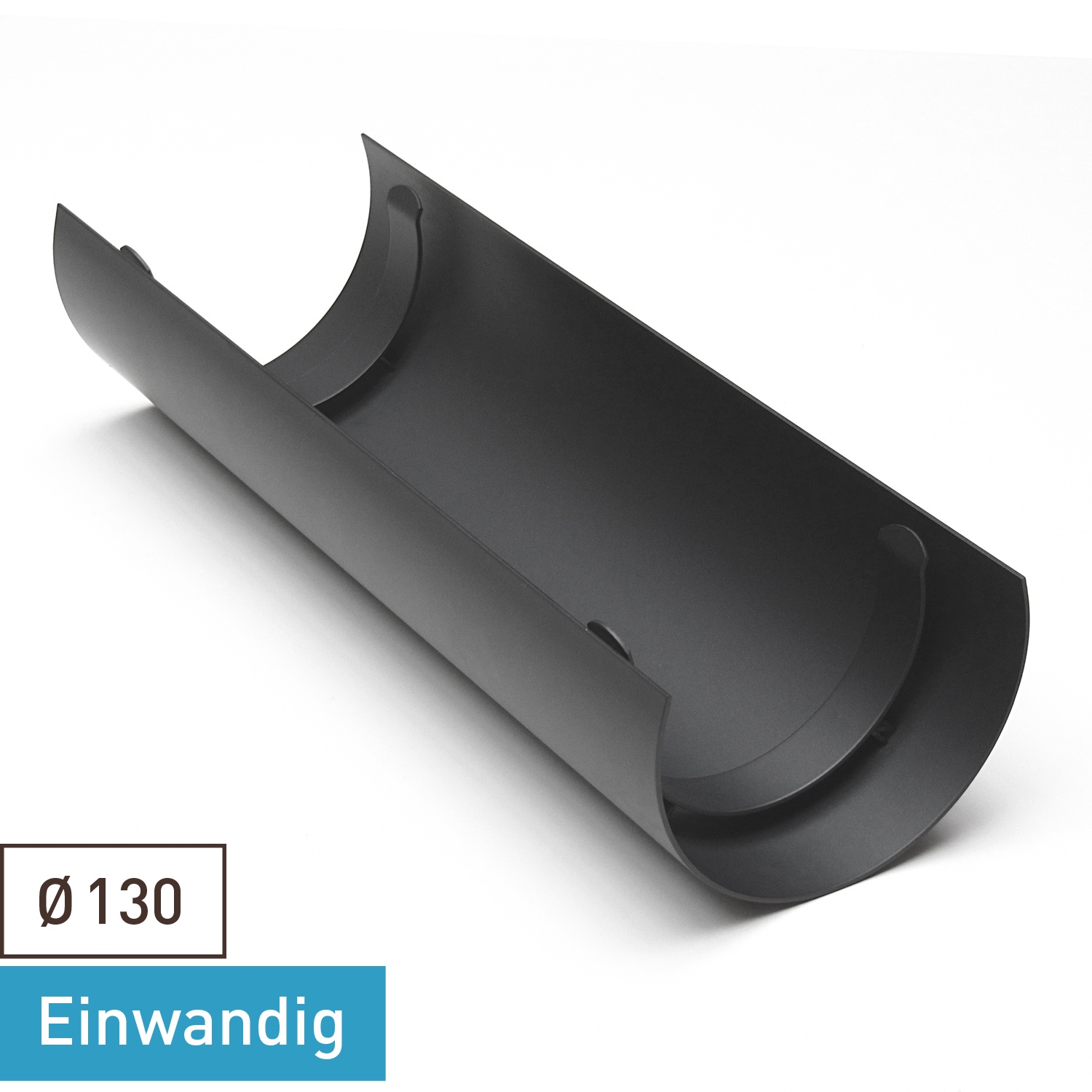 Raik Basic écran thermique 130mm gris fonte tuyau de fumée L: 460mm pour tuyau de fumée / conduit de fumée