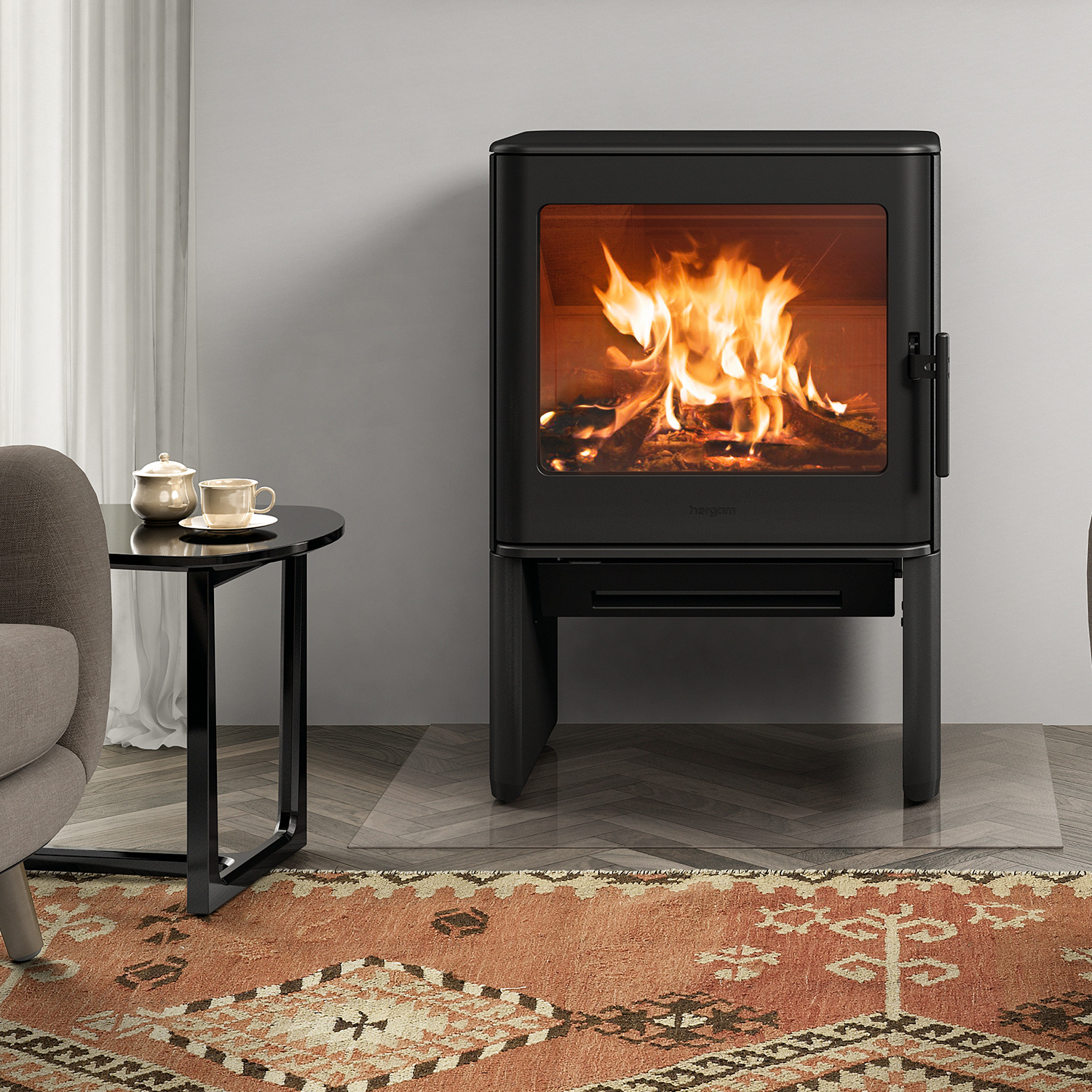 Poêle à bois Hergom E40 en fonte noire