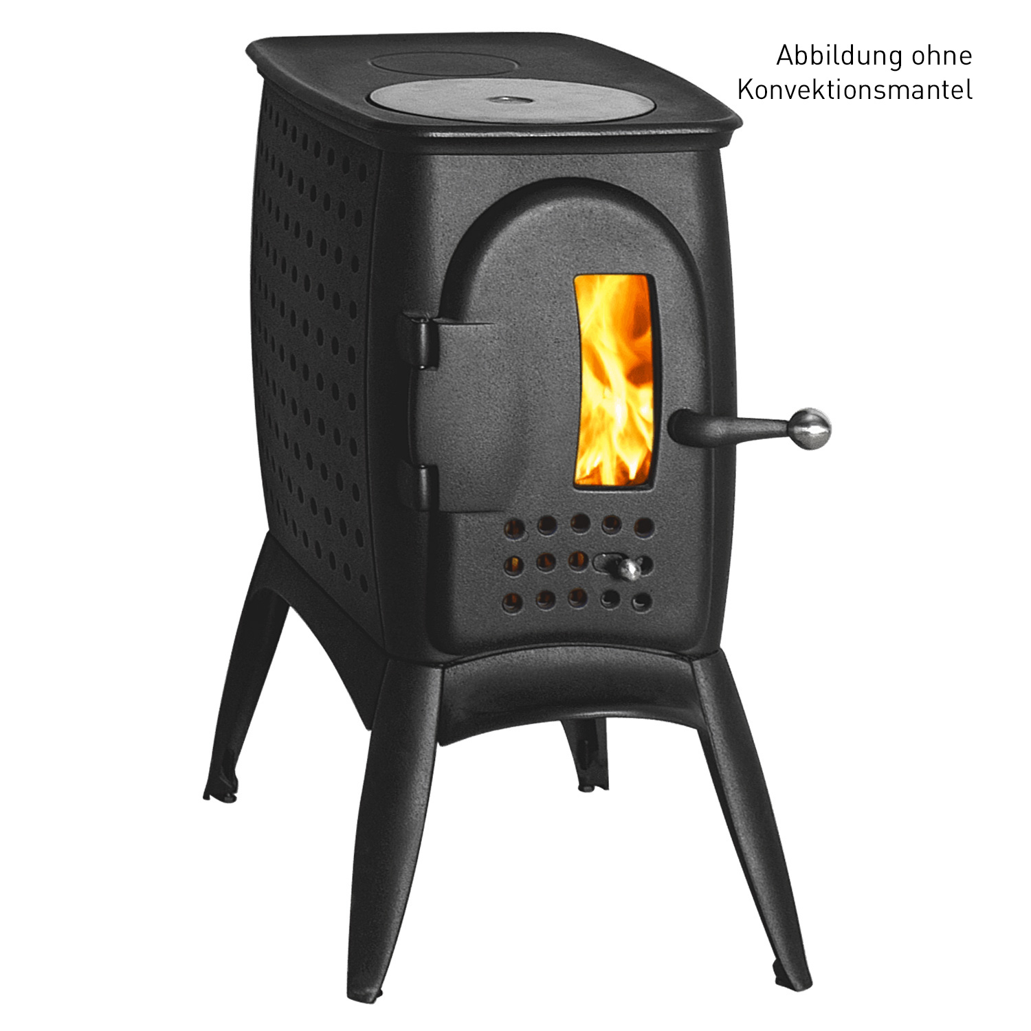 Poêle à bois Austroflamm G1 en fonte anthracite avec manteau de convection