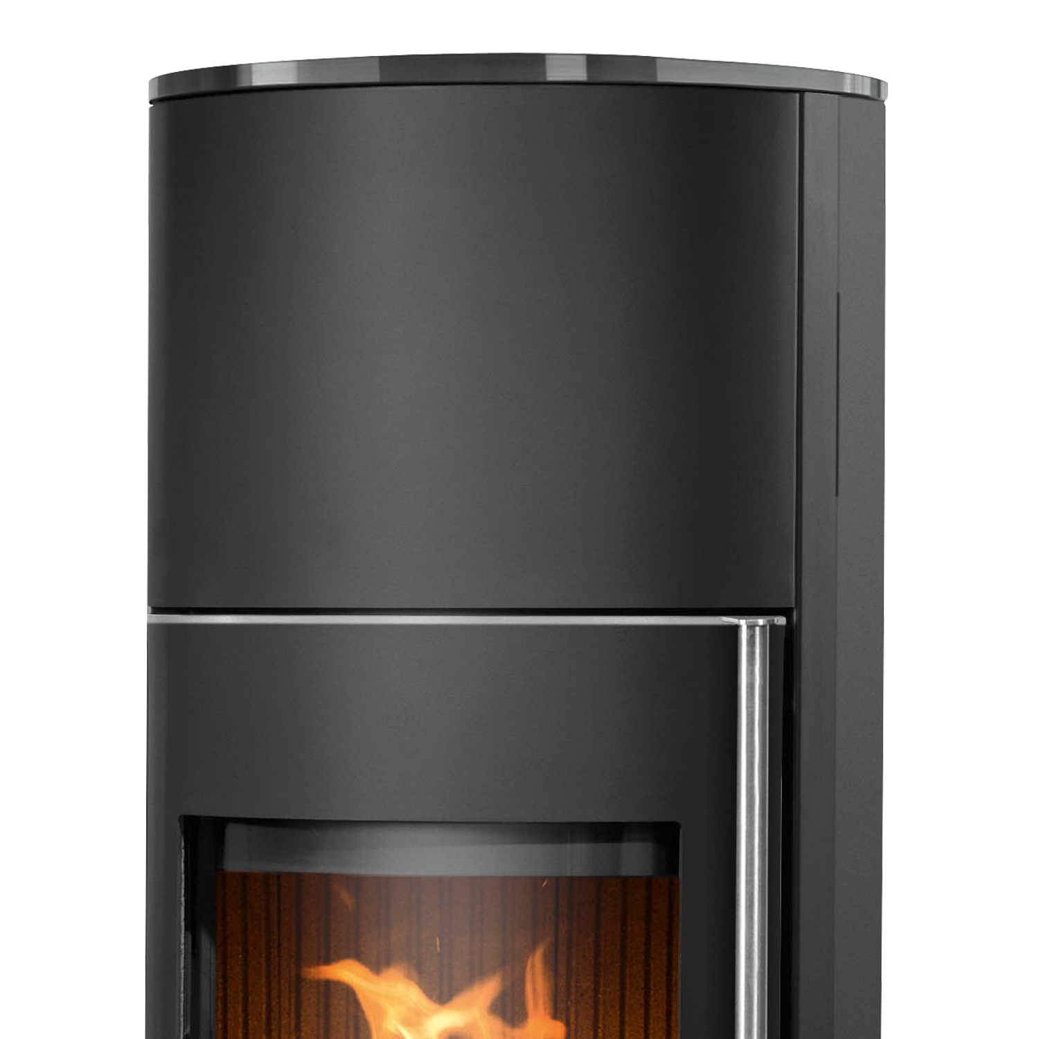 Justus Faro Aqua 2.0 Poêle à bois avec circulation d'eau Acier Noir avec plaque de recouvrement en verre