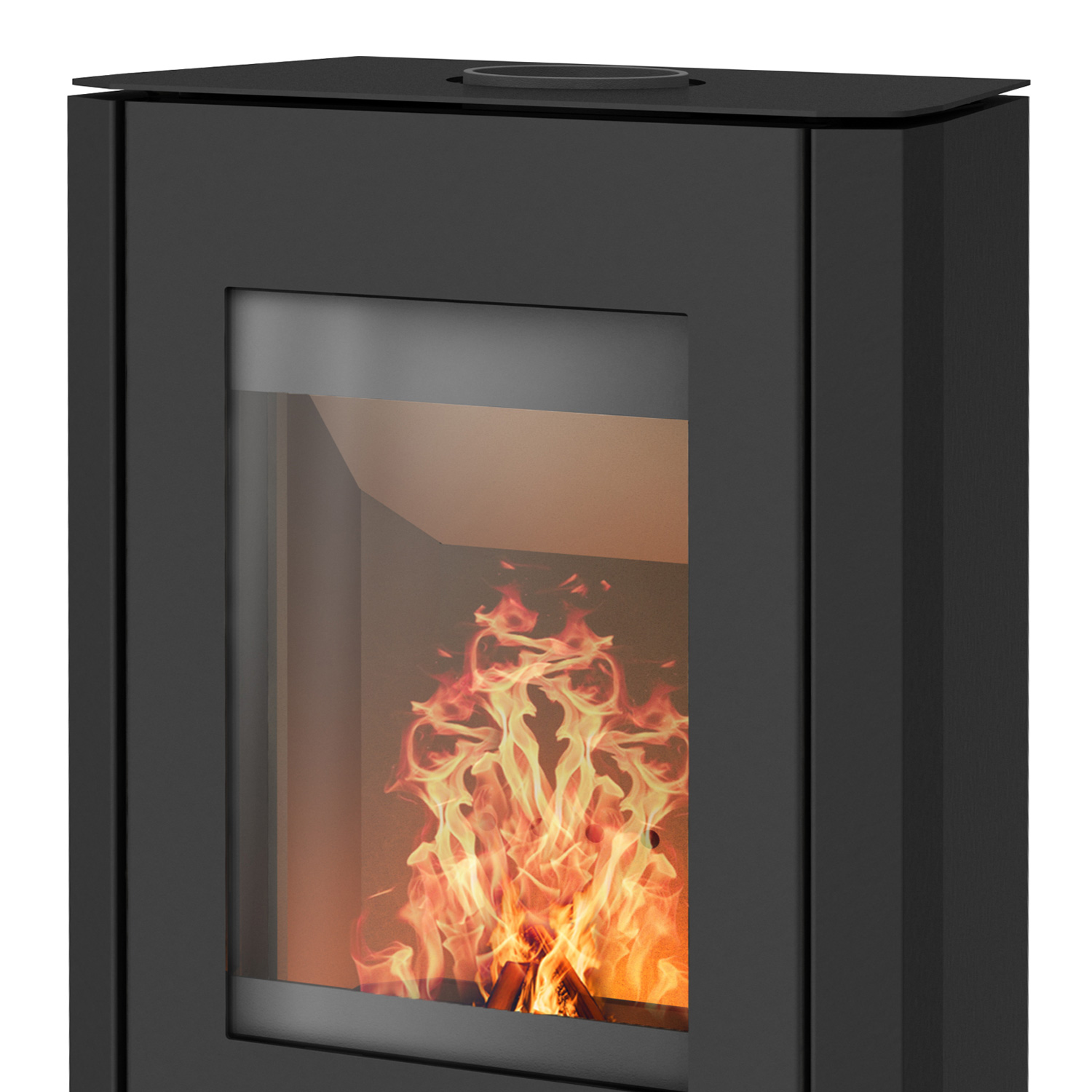 Cheminée Kingstone poêle à bois en acier avec insert en grès