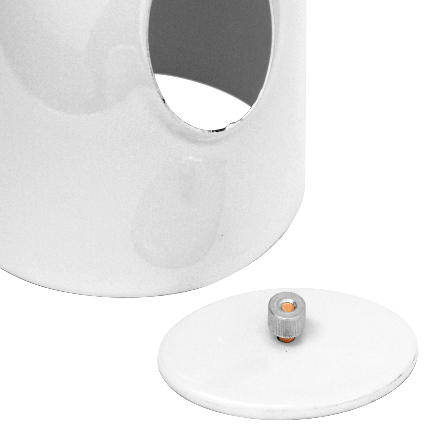 Coude de conduit de fumée / Coude de tuyau de poêle émaillé 130mm - Coude 45° lisse Blanc avec ouverture de nettoyage