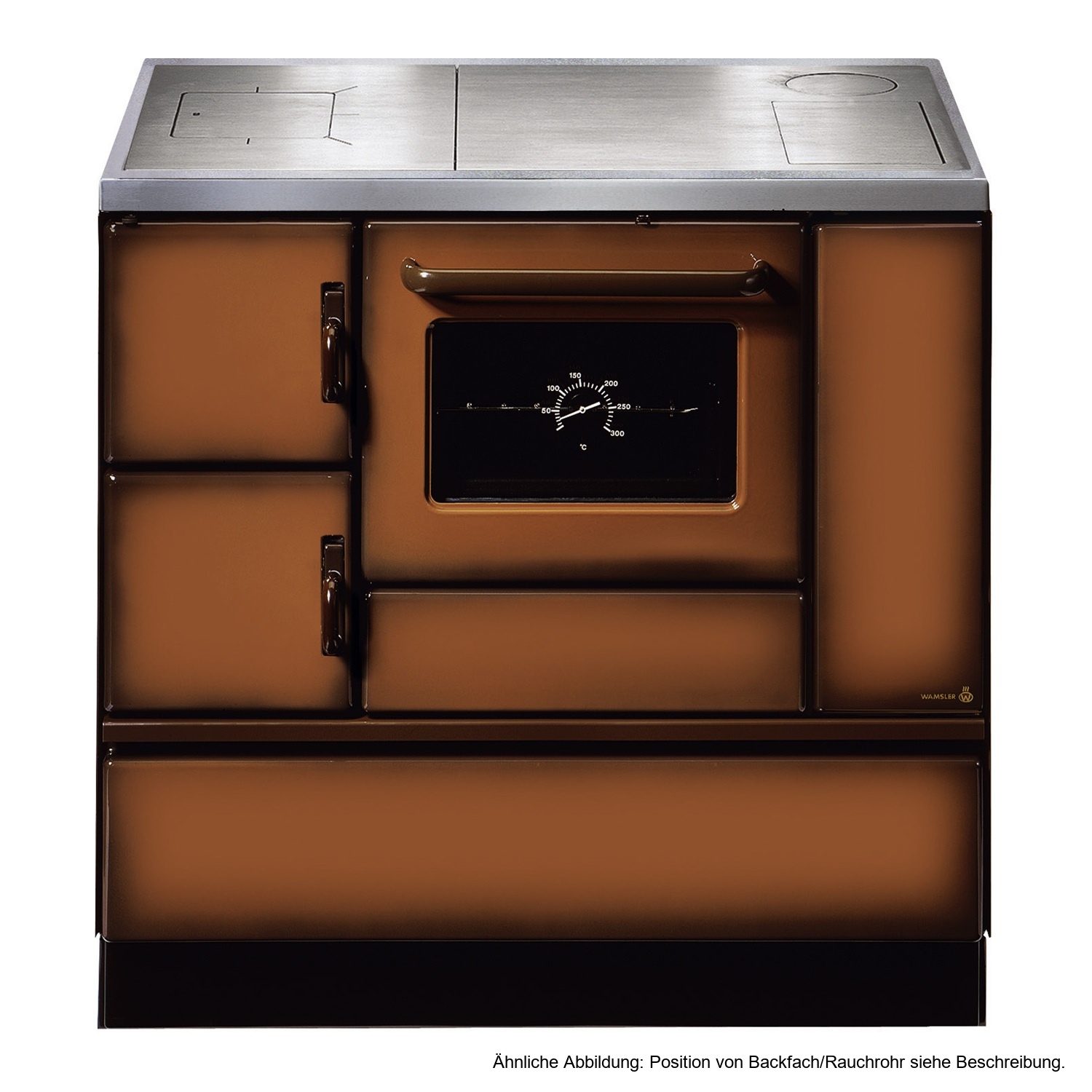 Wamsler K 138 Cuisinière à bois à gauche marron avec plaque en acier