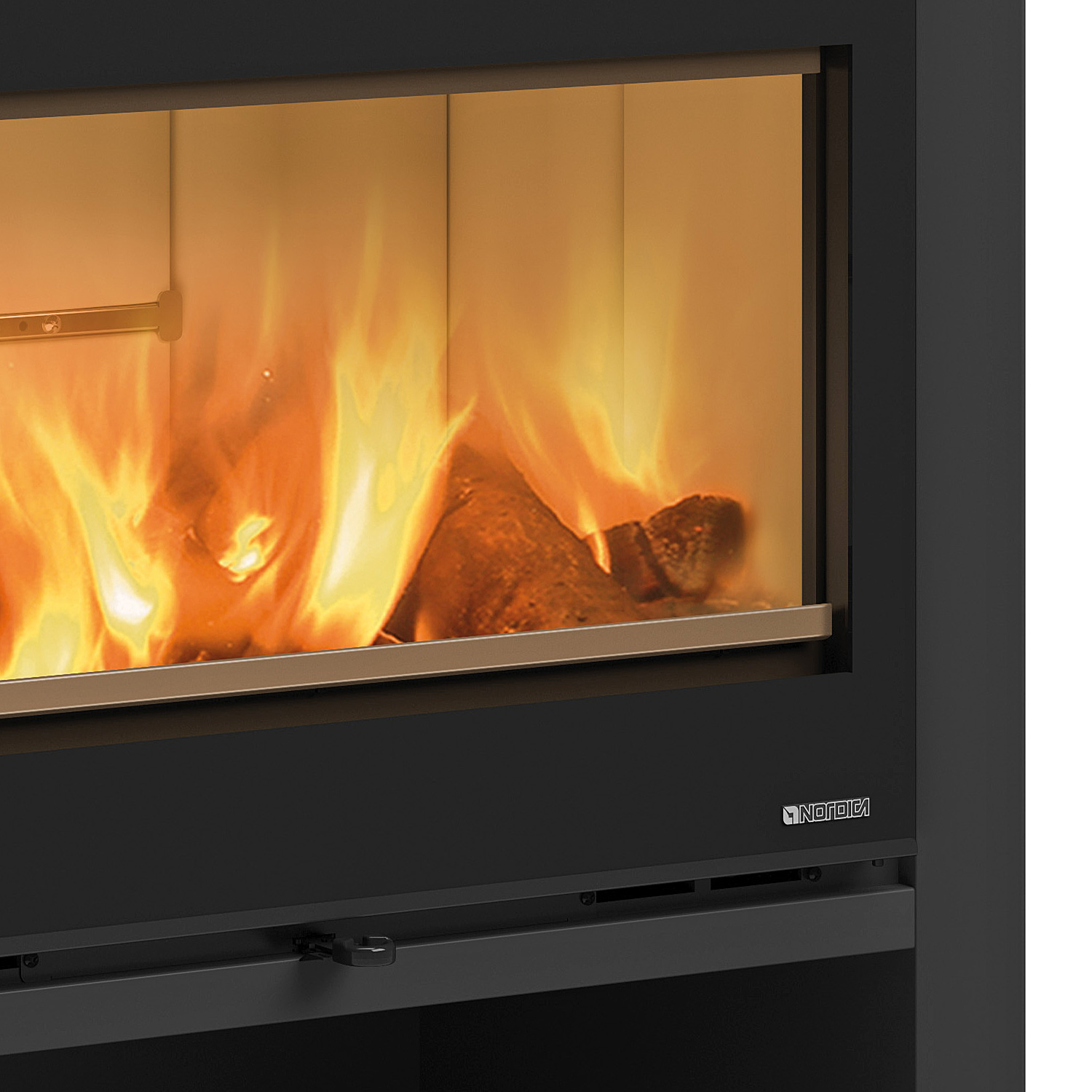 La Nordica Prestige Line Dante poêle à bois en acier noir mat avec compartiment à bois