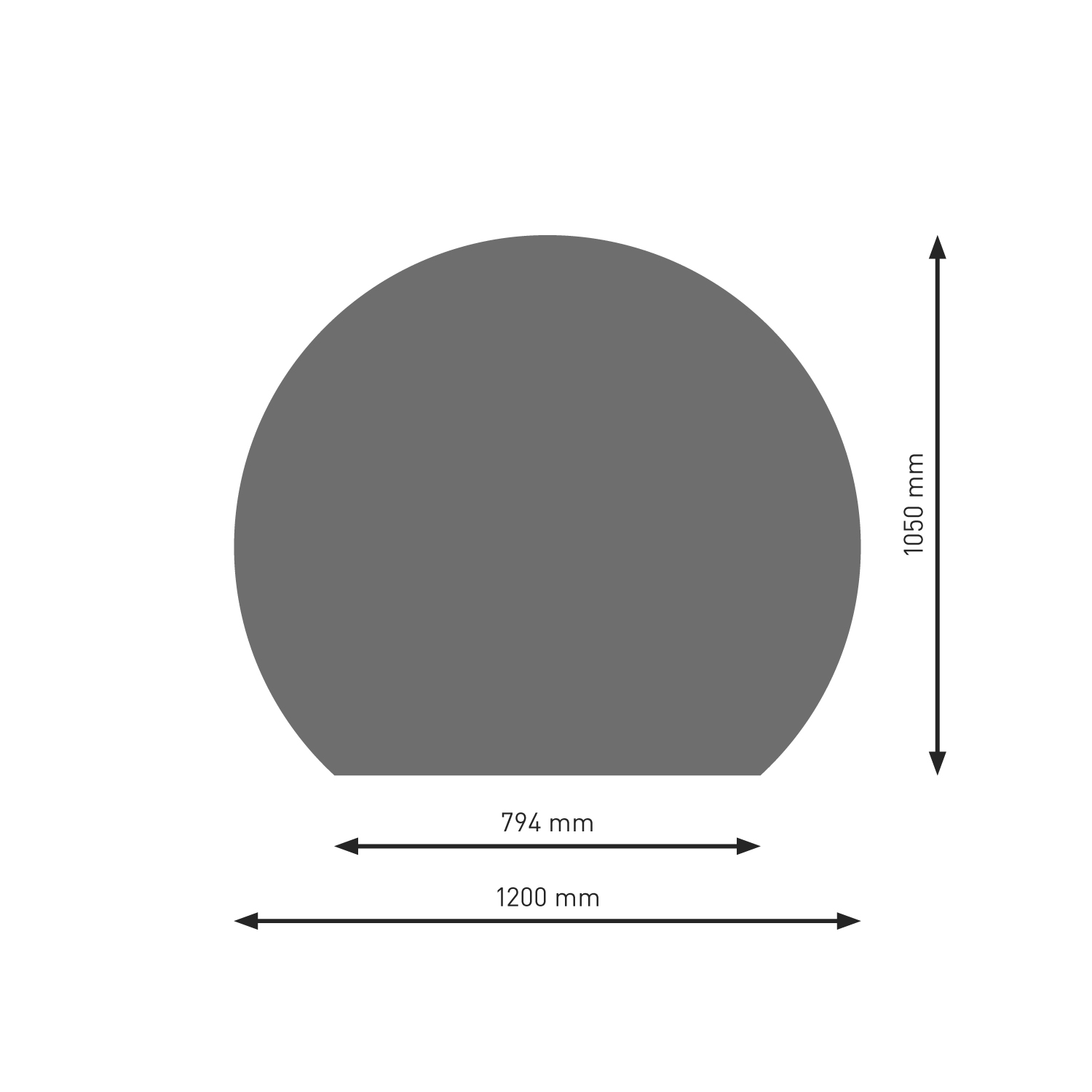 Plaque de sol Raik B7 section circulaire gris fonte revêtu par poudre 1200 x 1050 mm Plaque de sol Raik B7 section circulaire gris fonte revêtu par poudre 1200 x 1050 mm