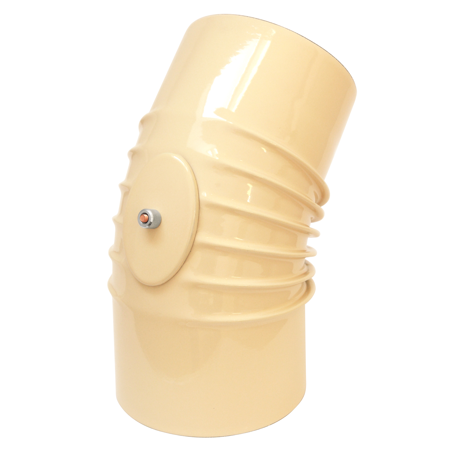 Coude de tuyau de poêle émaillé 120 mm - Coude à 45° nervuré ivoire avec ouverture de nettoyage