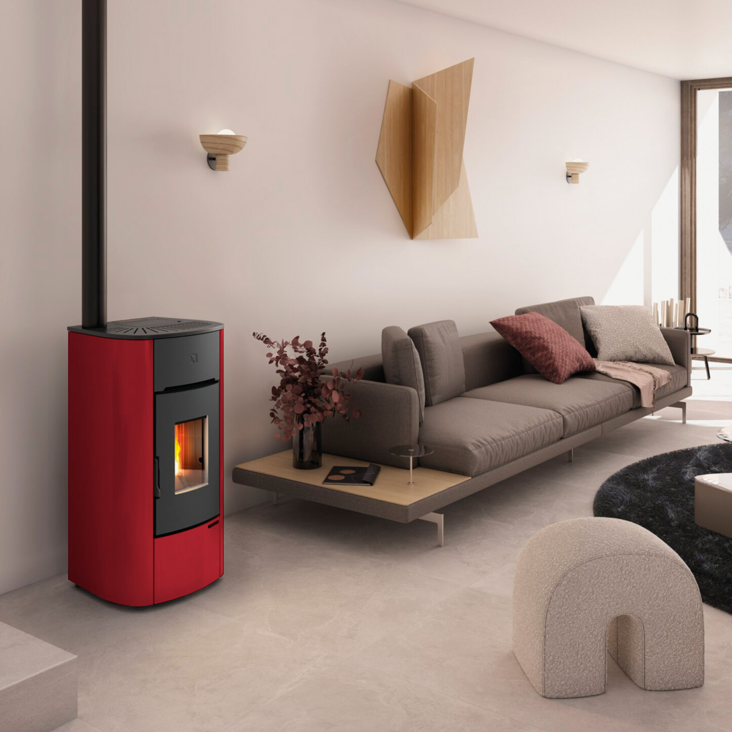 Extraflame Mariella poêle à granulés Bordeaux