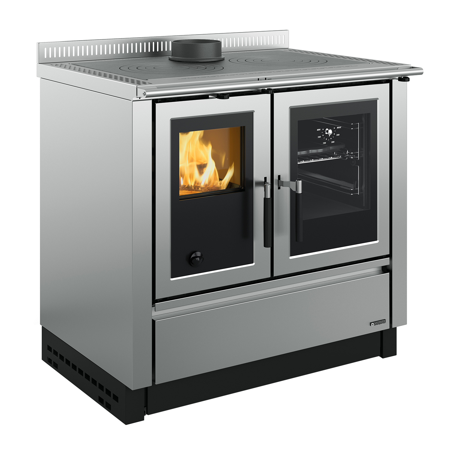 La cuisinière à bois La Nordica Venezia en acier inoxydable