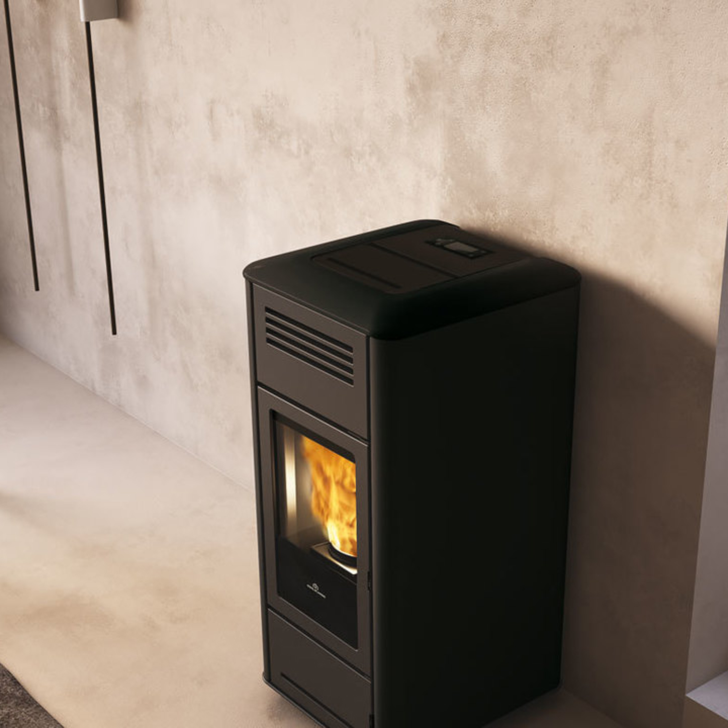 Edilkamin Milla H 15 Evo poêle à granulés hydro acier noir brillant