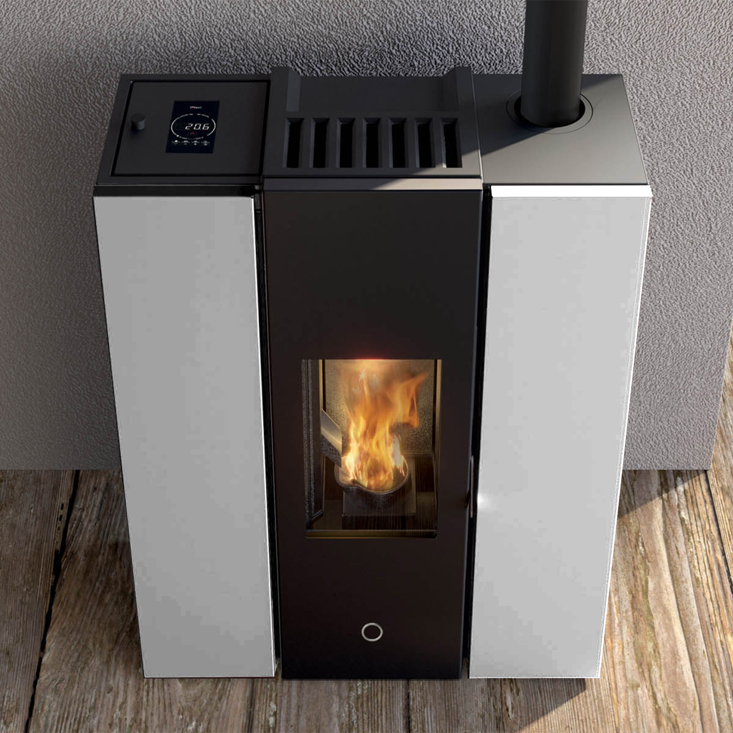EK63 Gotha 70 Evo Poêle à granulés acier blanc