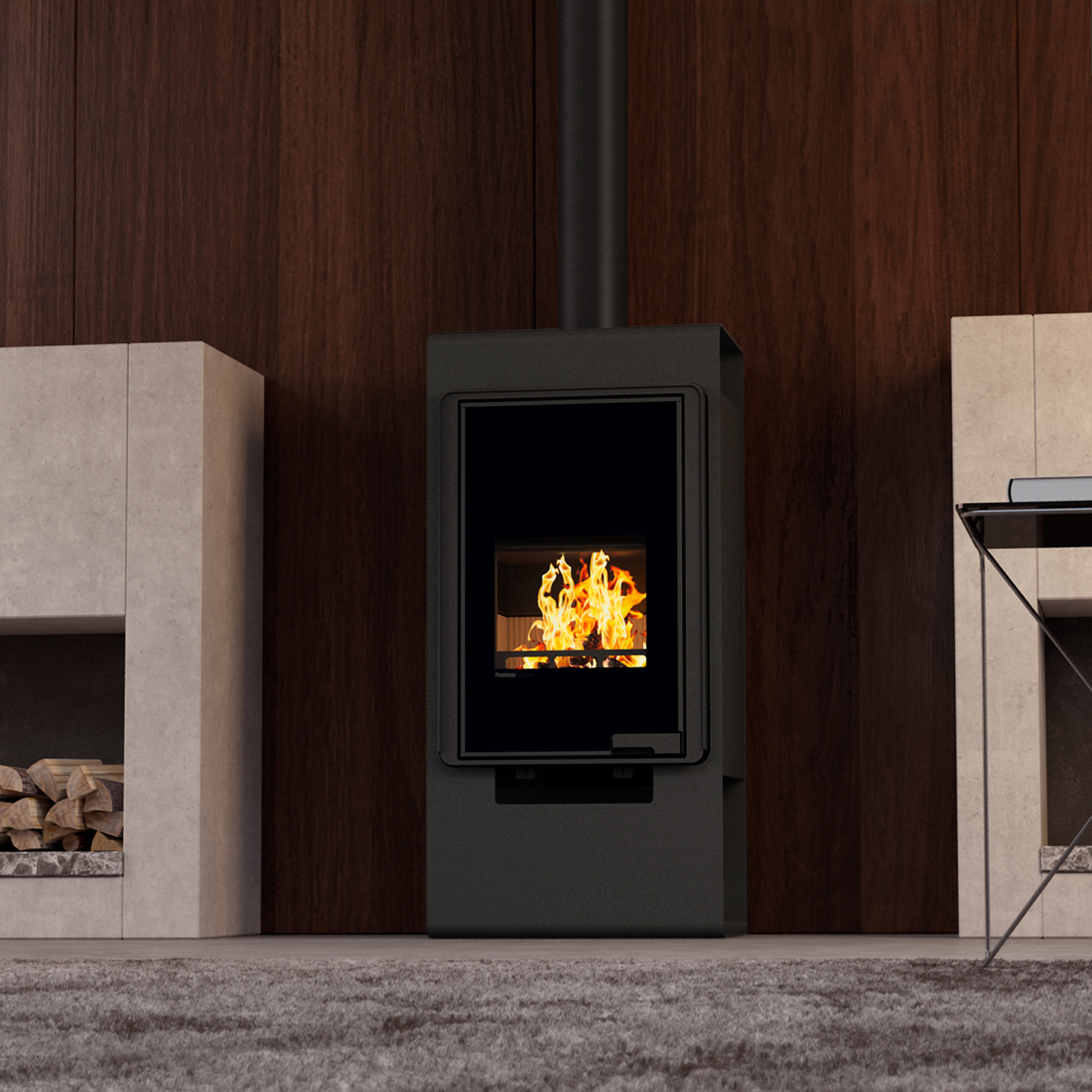 Poêle à bois HS Flamingo Deluxe Singa Noir