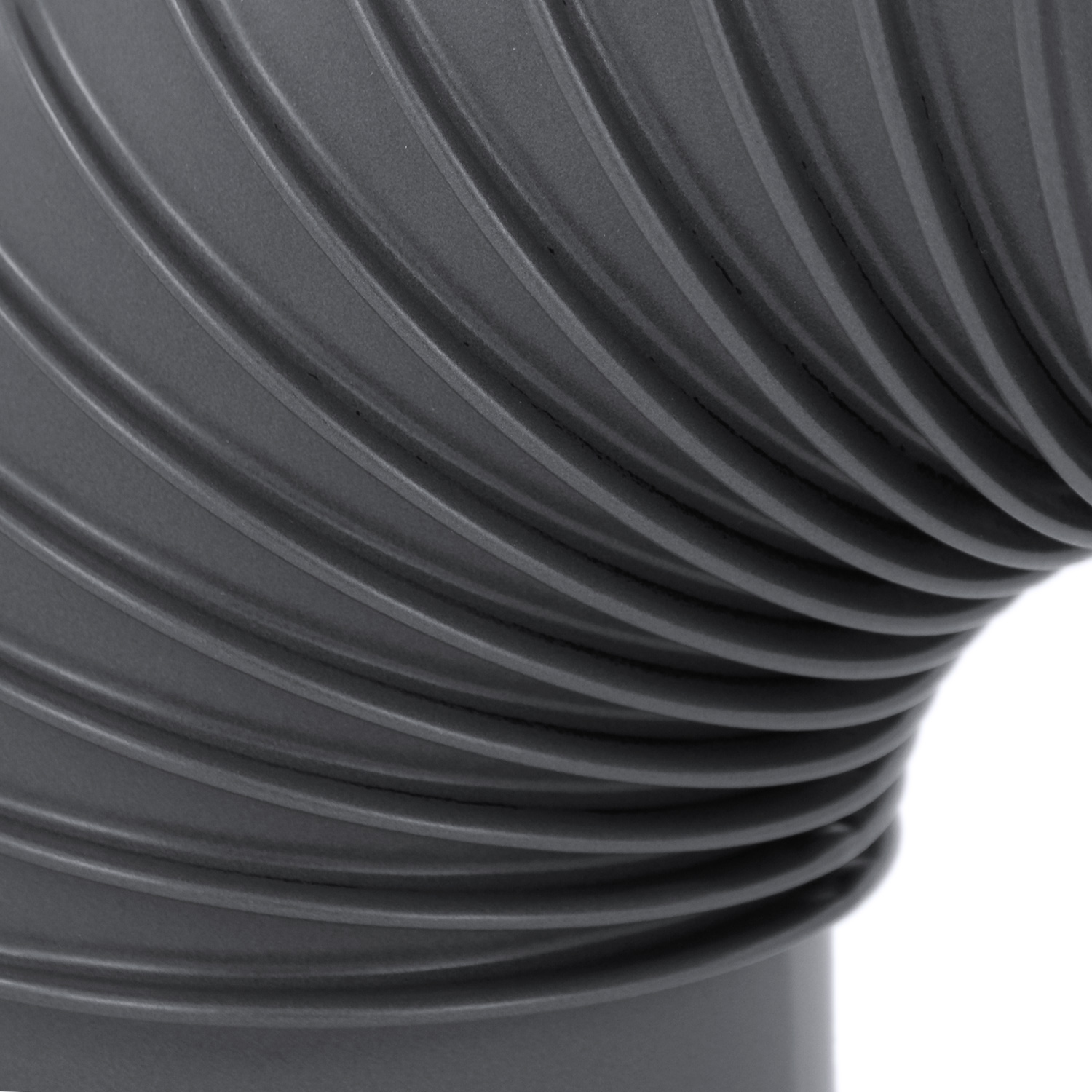 Coude de conduit de fumée / Coude de tuyau de poêle émaillé 150 mm - Coude à 90° nervuré gris