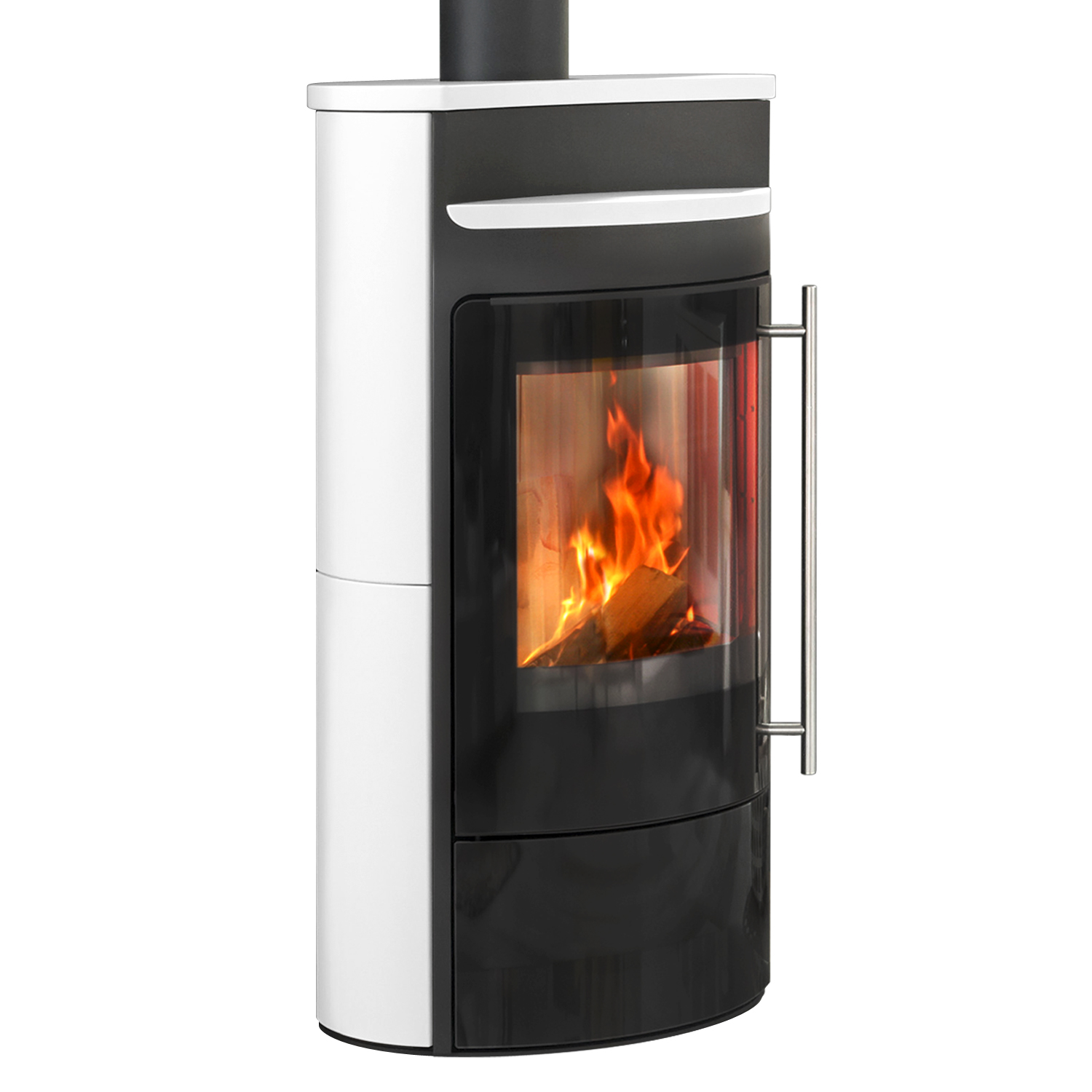 Olsberg Tecapa II Compact Poêle à bois Porte en verre / Céramique Blanc neige