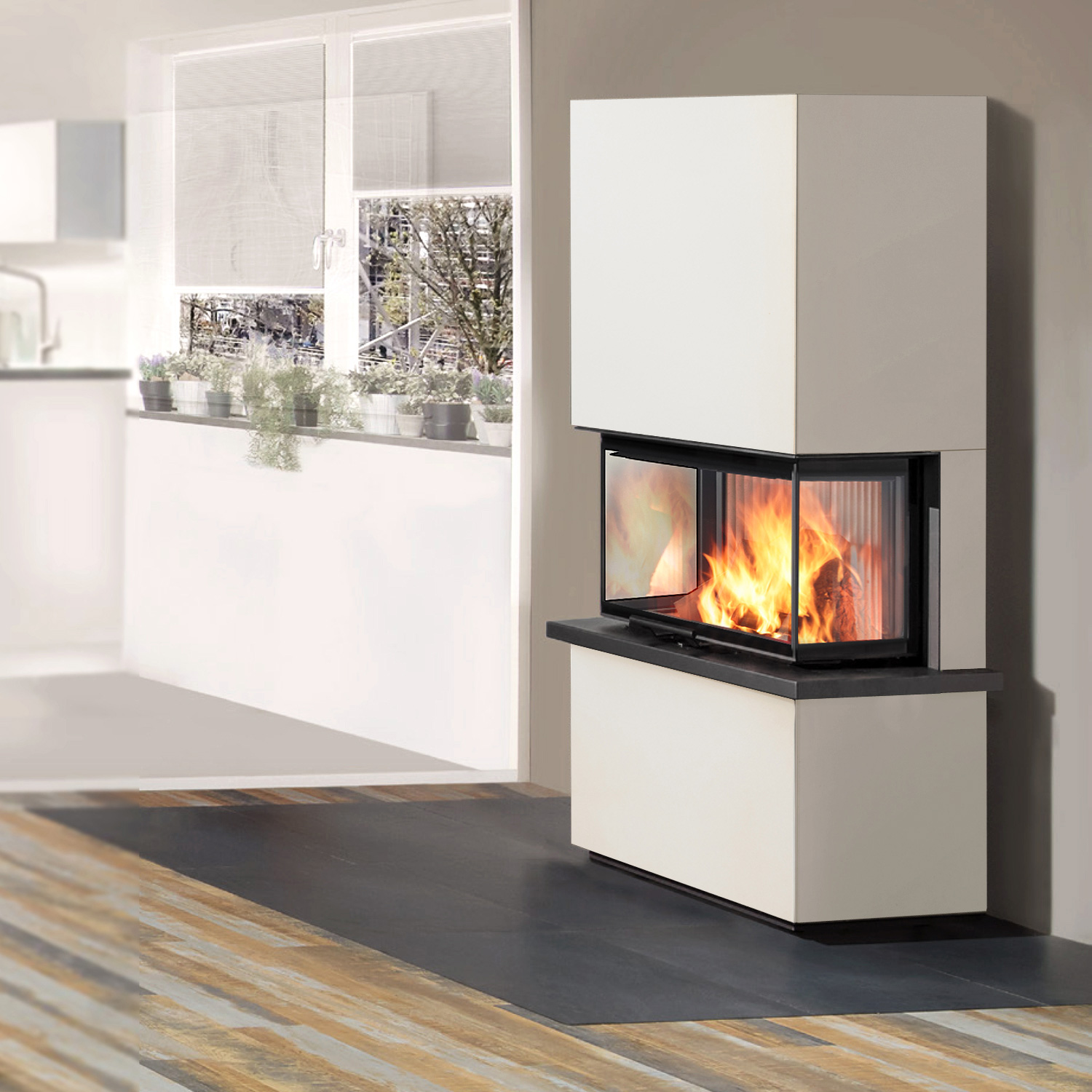 Olsberg Osorno TopStone Poêle à bois Pierre calcaire beige teramo natura