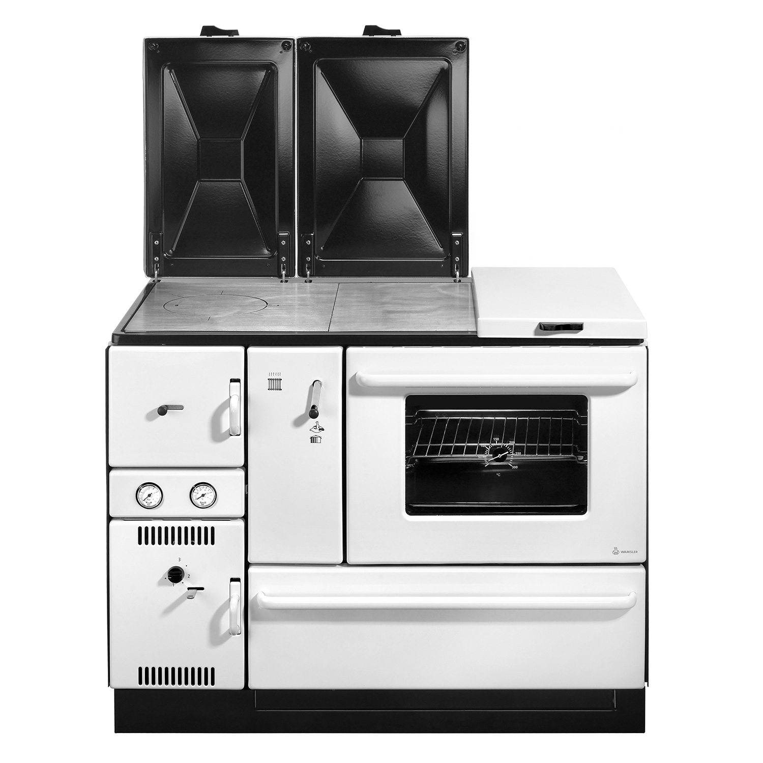 Wamsler K 178 Poêle de cuisine avec échangeur d'eau Blanc Tuyau de fumée à droite
