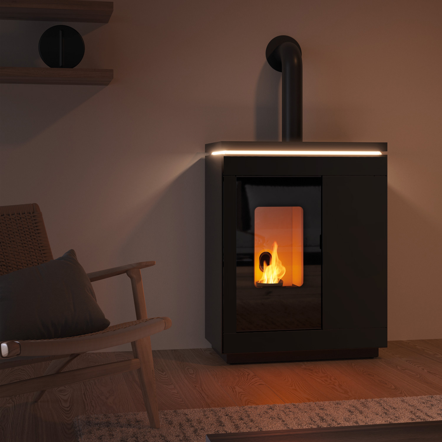 Olsberg Epana Poêle à granulés Acier Noir