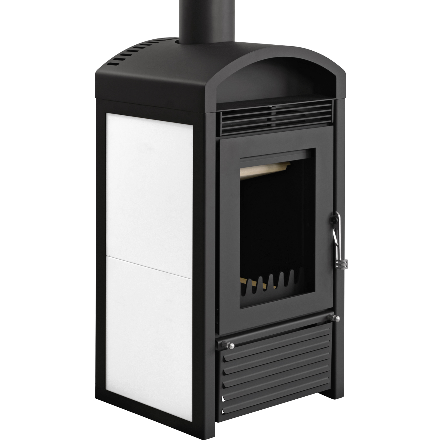 Schmitzker Marbella Mini Acier Blanc Poêle à bois bouilleur - Ensemble complet avec ballon tampon TPSR 300L + 1 SWT, incl. isolation