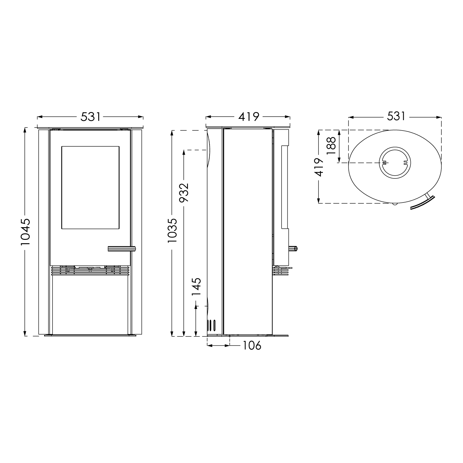 Poêle à bois TermaTech TT20R Acier Noir