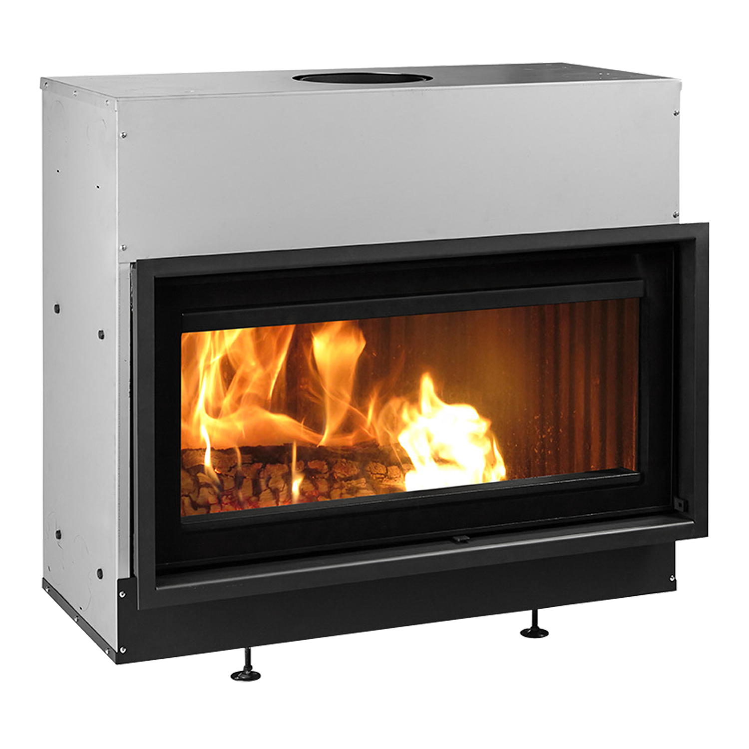 Dovre Vista 901C/V2 insert de cheminée à bois avec lamelles en fonte dans le foyer