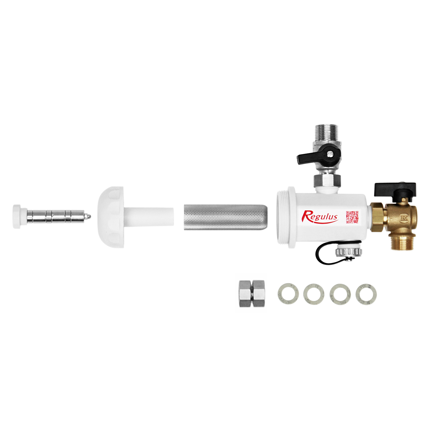 Regulus 3/4" Filtre magnétique PK, filtre composé d'un réservoir, d'un aimant et de vannes à bille pour chaudière à gaz