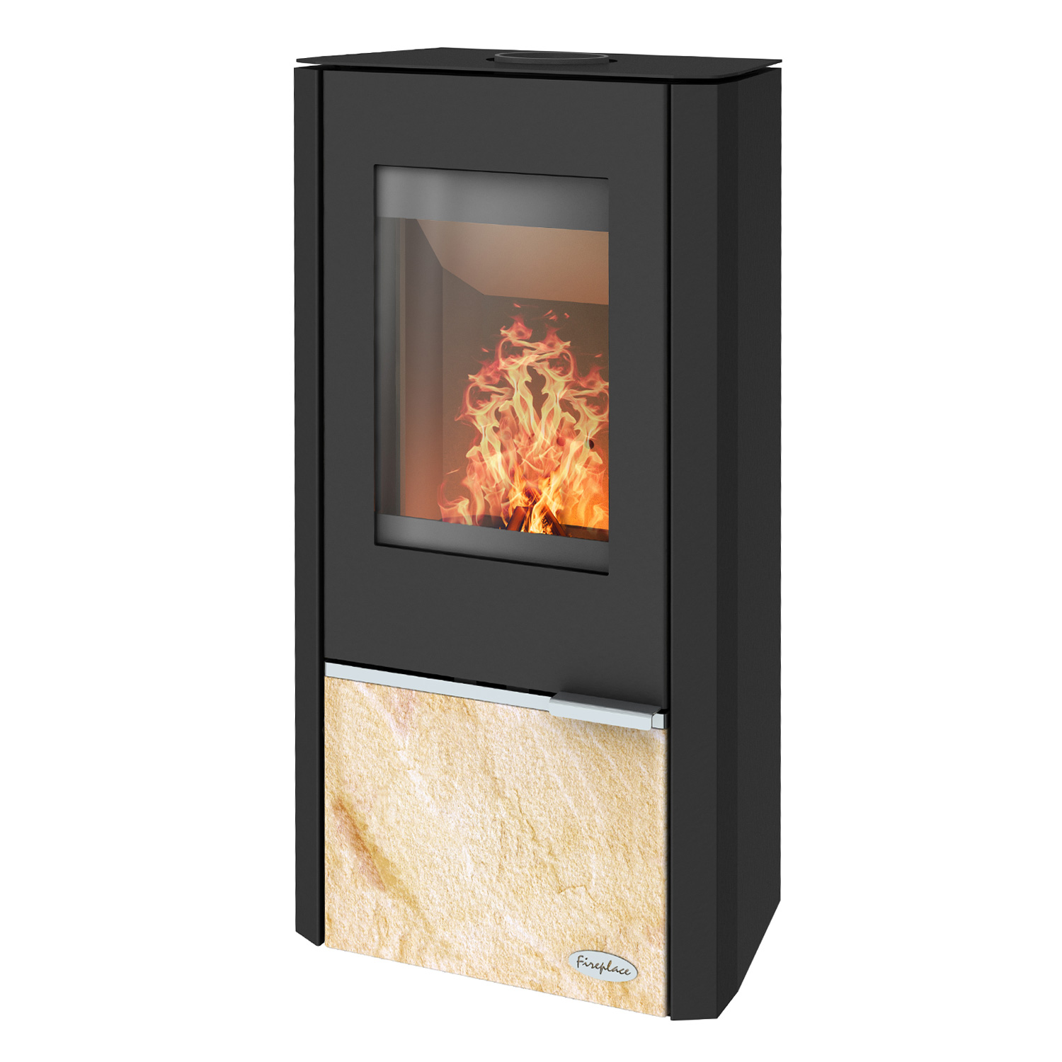 Cheminée Kingstone poêle à bois en acier avec insert en grès