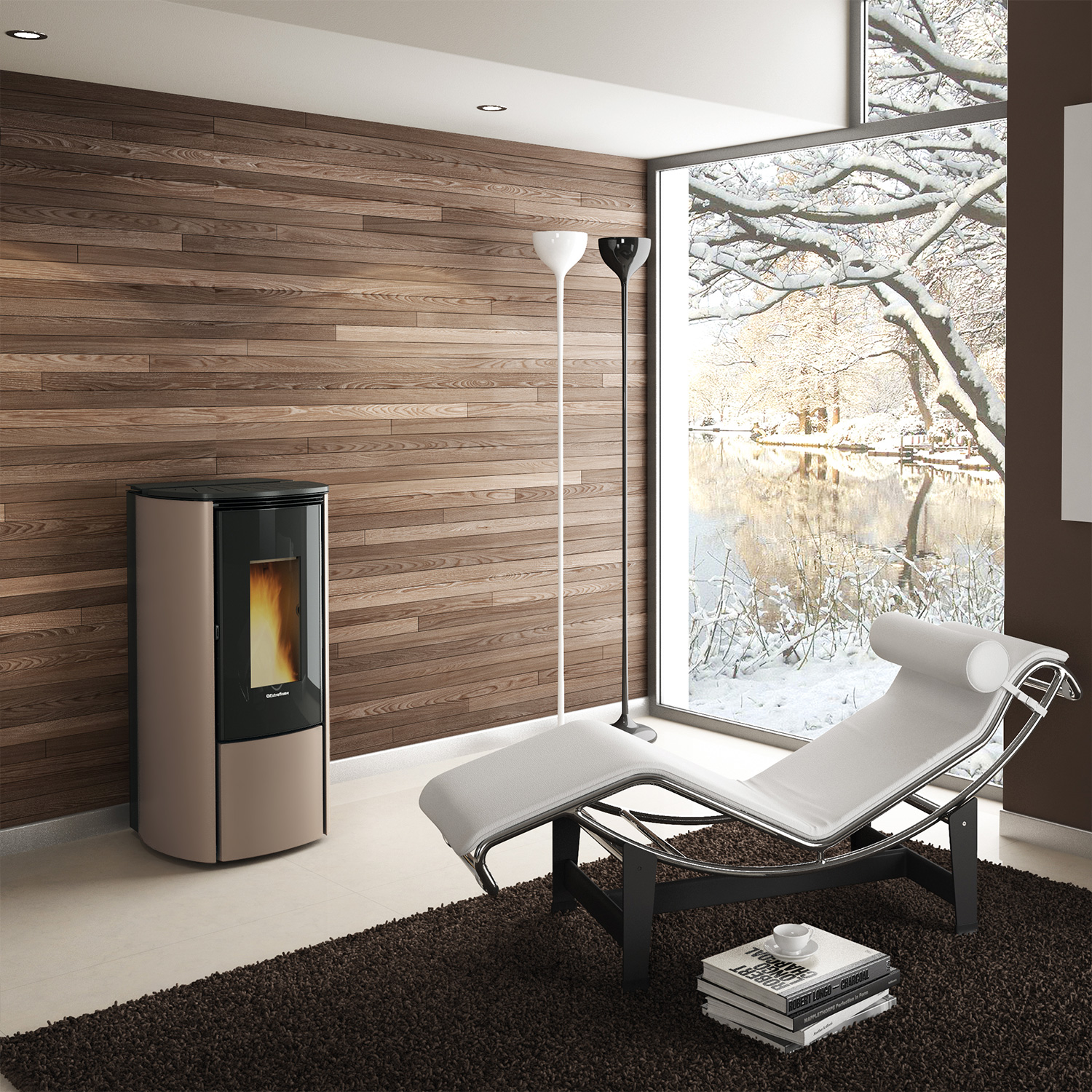 Extraflame Evolution Line Katia 9 poêle à granulés acier gris tourterelle