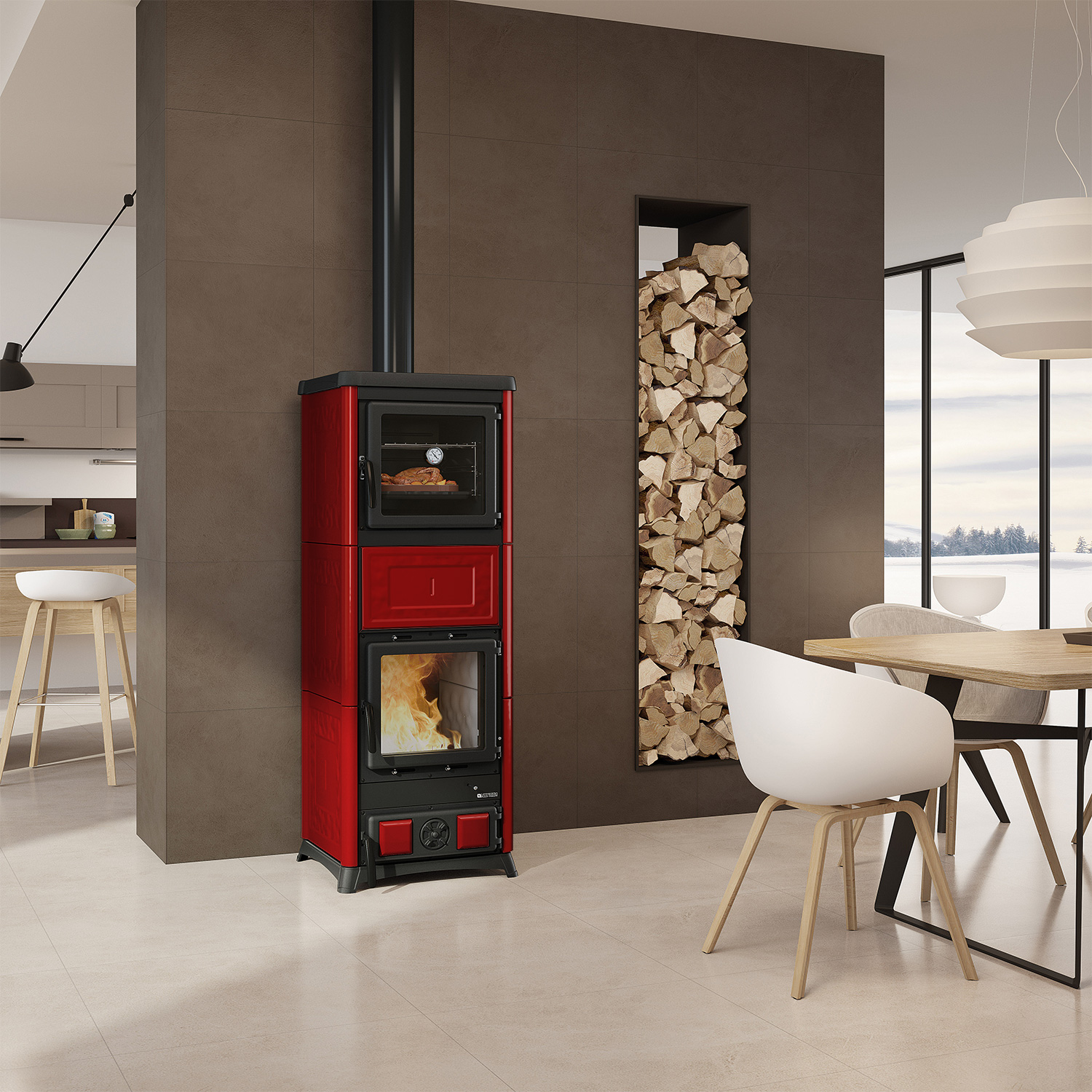 La Nordica Prestige Line Nova Forno Poêle à bois Bordeaux