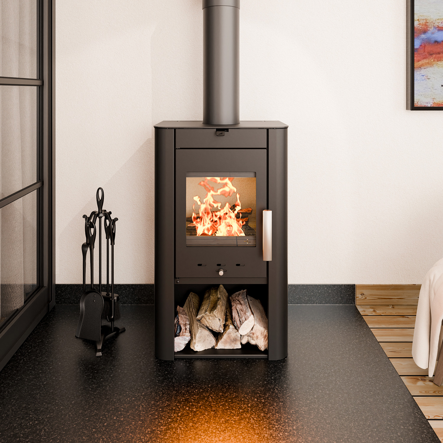 Haas+Sohn Prunus 332.15 Poêle à bois Noir Perle