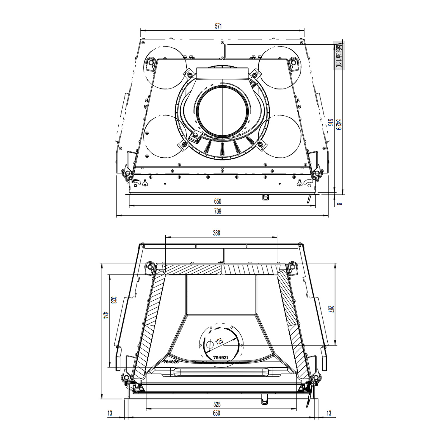 Austroflamm 65x51 K 2.0 Insert de cheminée