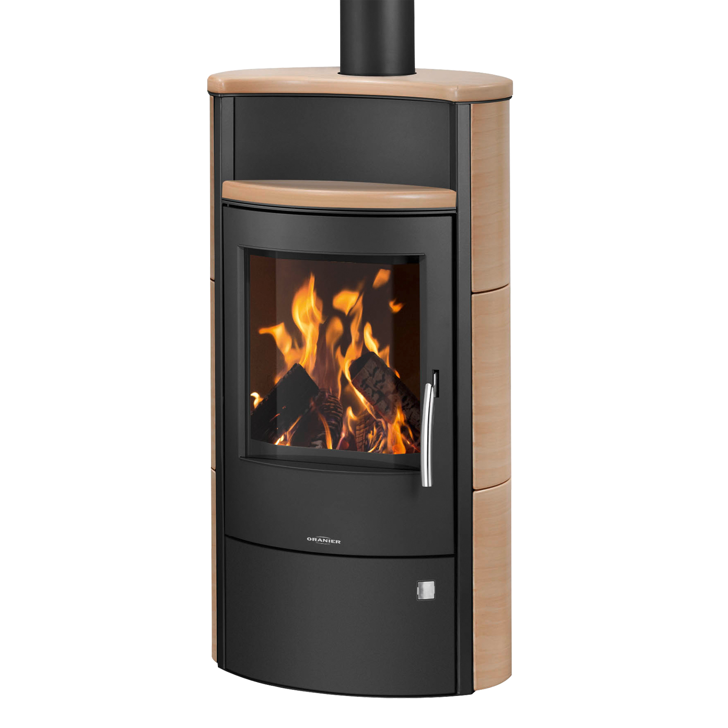 Oranier Pori 7 Poêle à bois Acier Noir / Carrelage Corretto