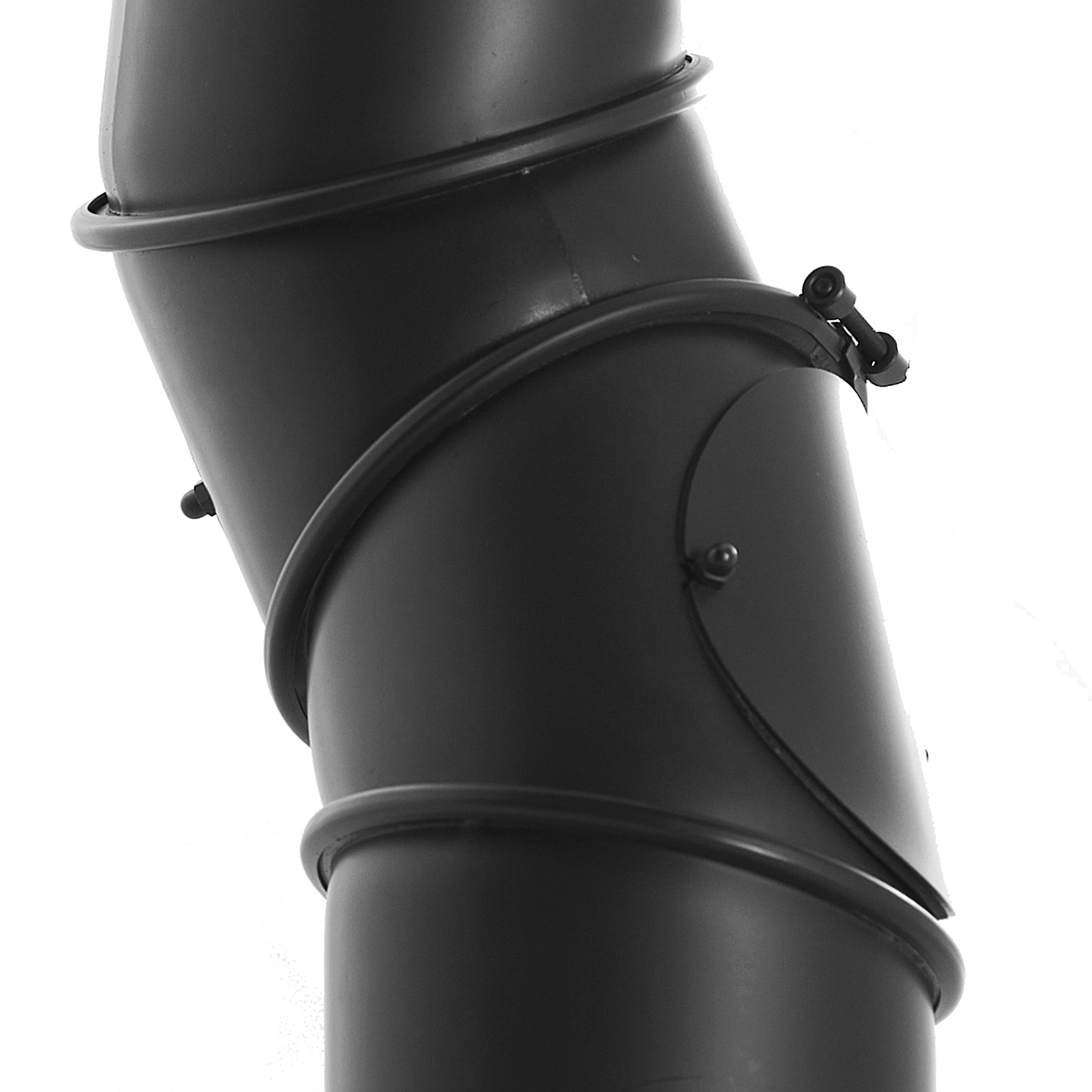 Coude de conduit de fumée / Tuyau de poêle 250 mm - Coude multiple noir