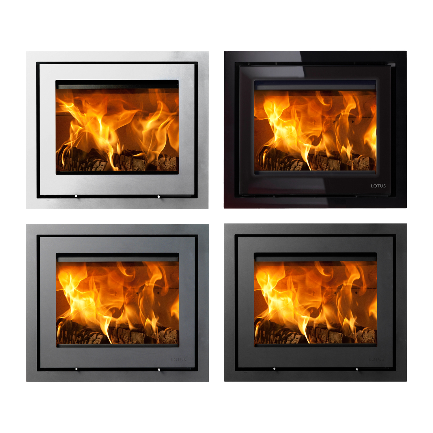 Lotus H570 insert de cheminée à bois Black Magic / Charnières à gauche