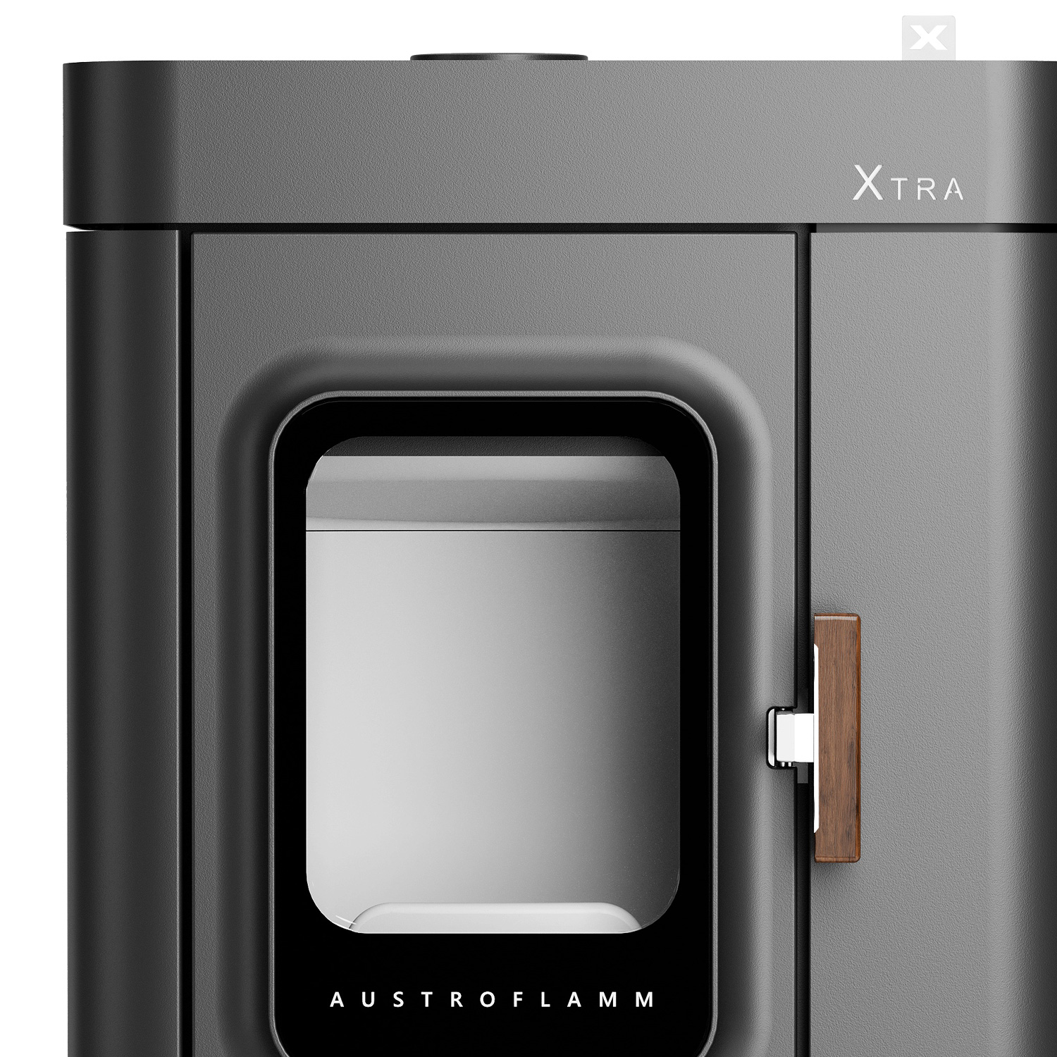 Poêle à bois Austroflamm Sina Xtra en acier gris fonte