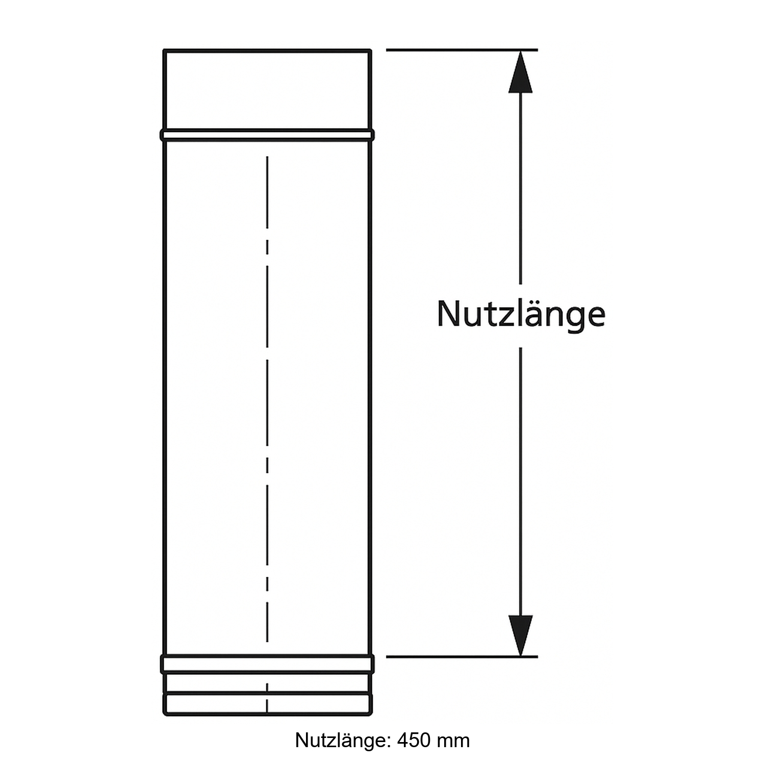Schiedel PRIMA PLUS élément de tube 500mm Ø180 mm simple paroi mat