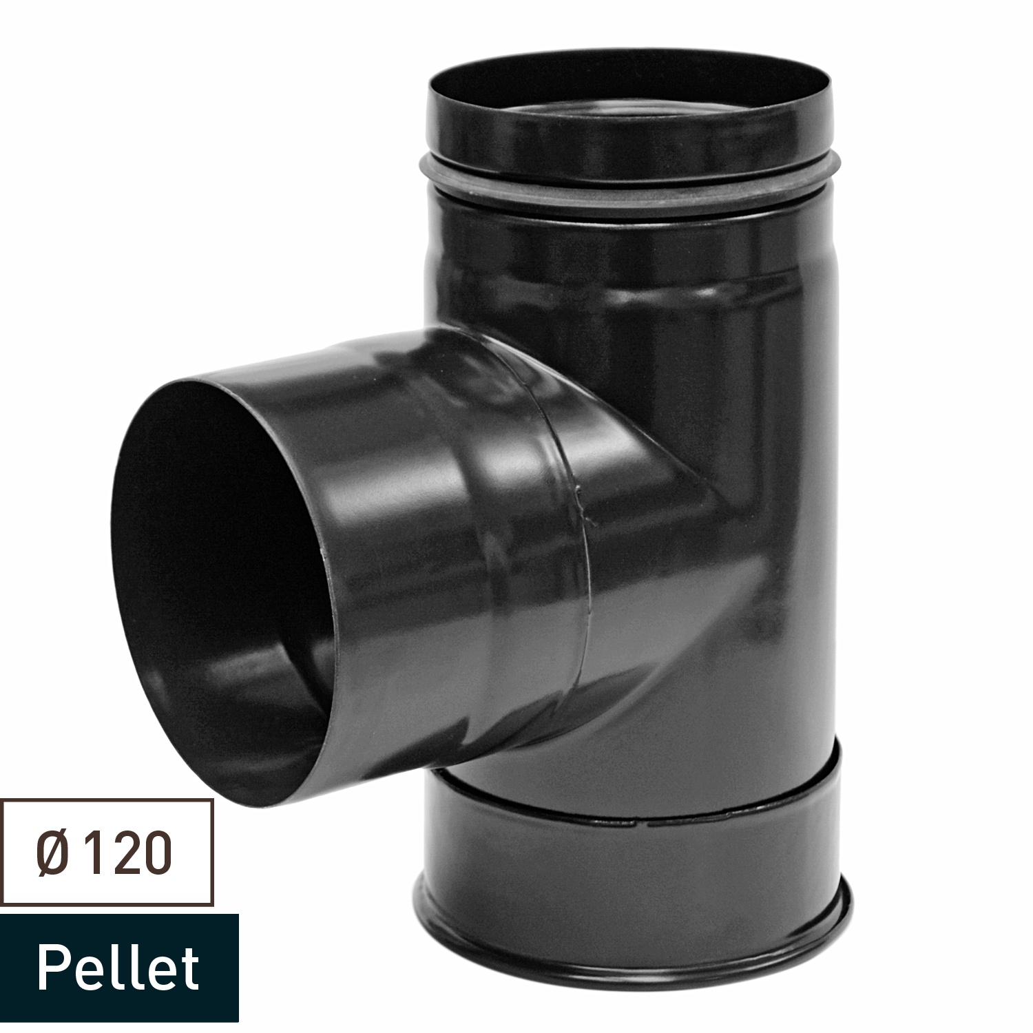 Raik conduit de poêle / tuyau de poêle 120mm - Coude à capsule sans joint (pièce en T)