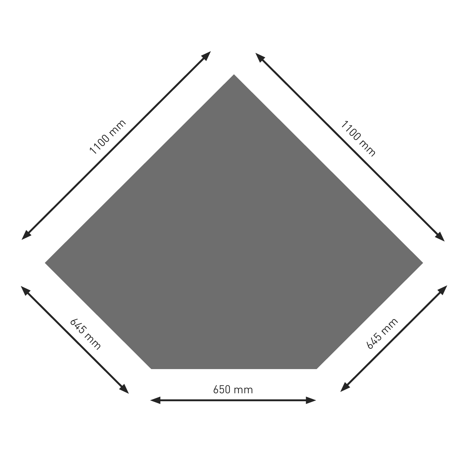 Plaque de sol Raik B5 Diamant gris fonte revêtue par poudre 1100 x 1100 mm Plaque de sol Raik B5 Diamant gris fonte revêtue par poudre 1100 x 1100 mm