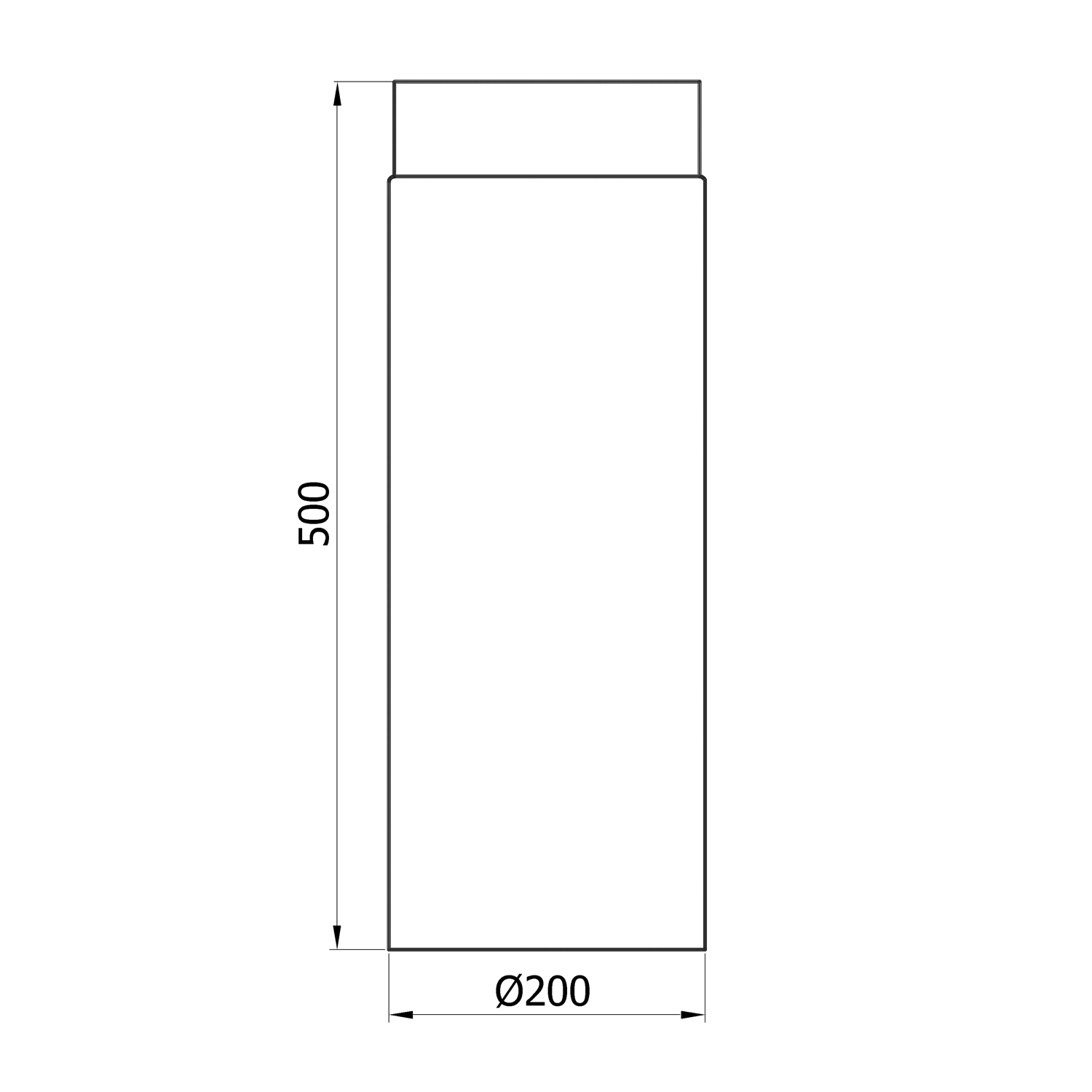 Raik Basic élément de longueur 200mm noir L: 500mm pour tuyau de fumée / conduit de fumée