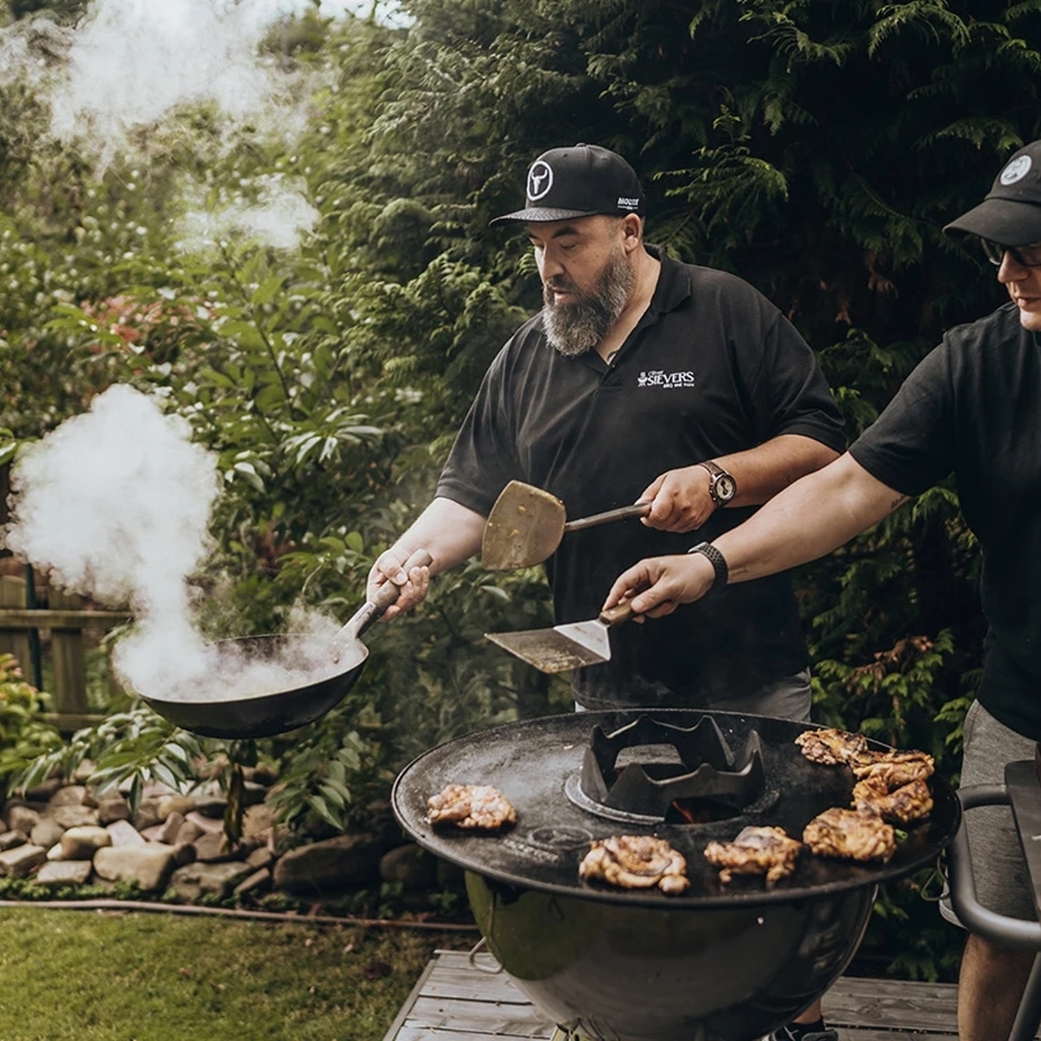 Moesta wok en acier avec poignée en bois