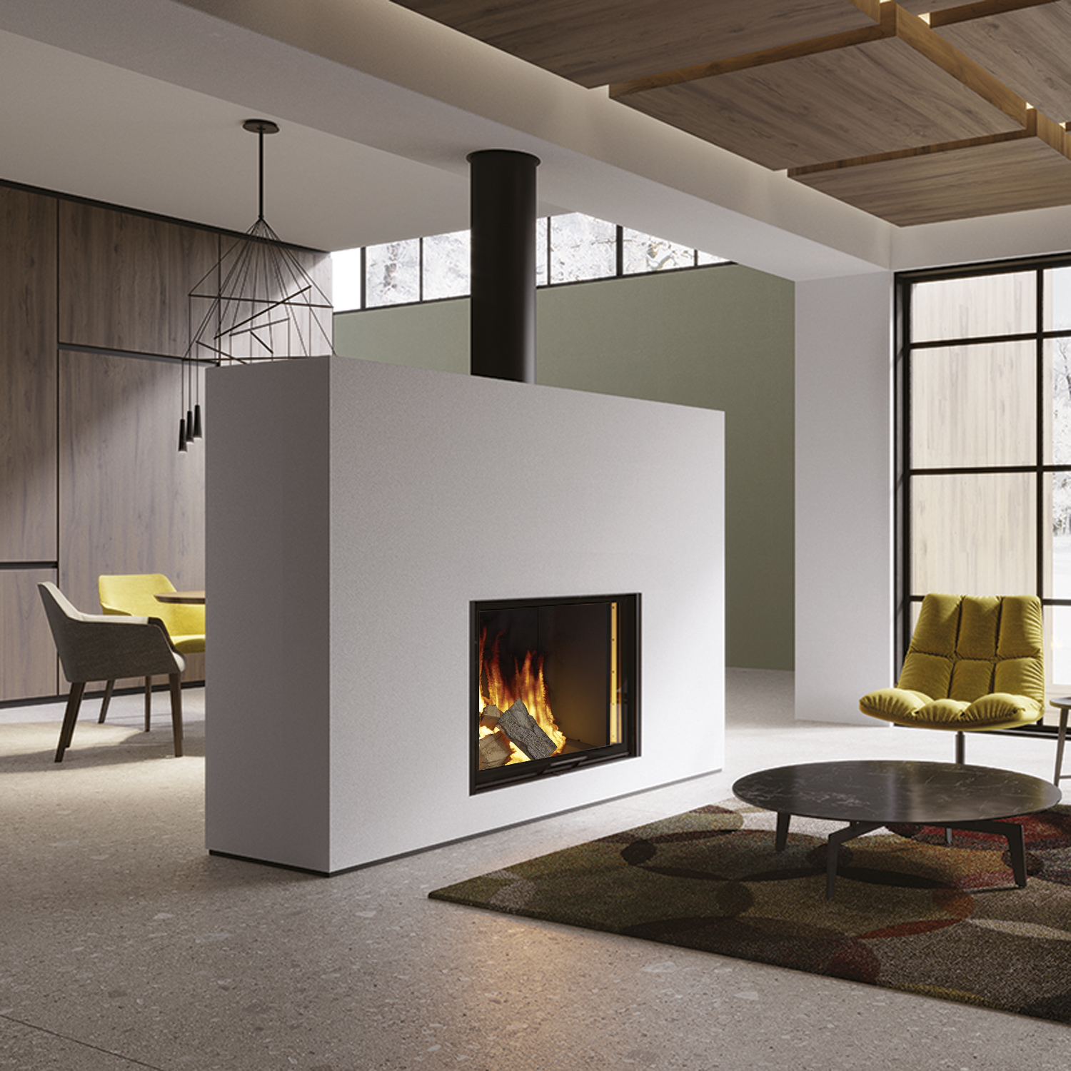 Edilkamin Windo 70 insert de cheminée foyer noir