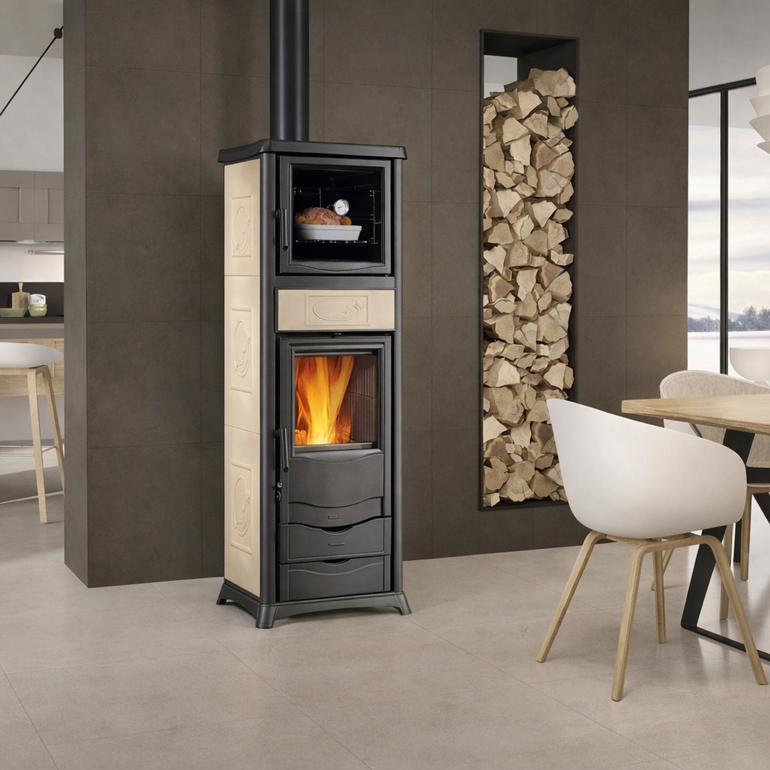 La Nordica T.ROSSELLA PLUS FORNO DSA.16 céramique - Panna poêle à bois