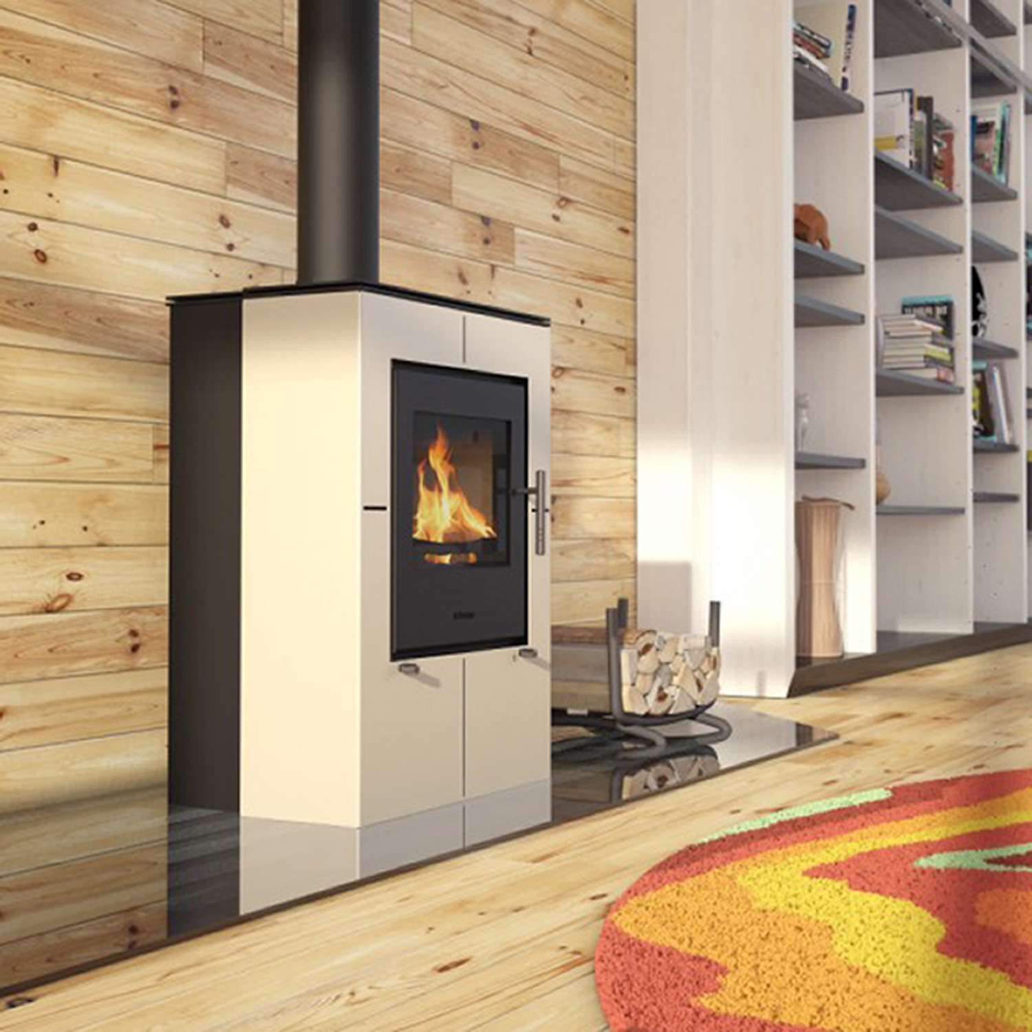 Poêle à bois HS Flamingo EVENES Crème