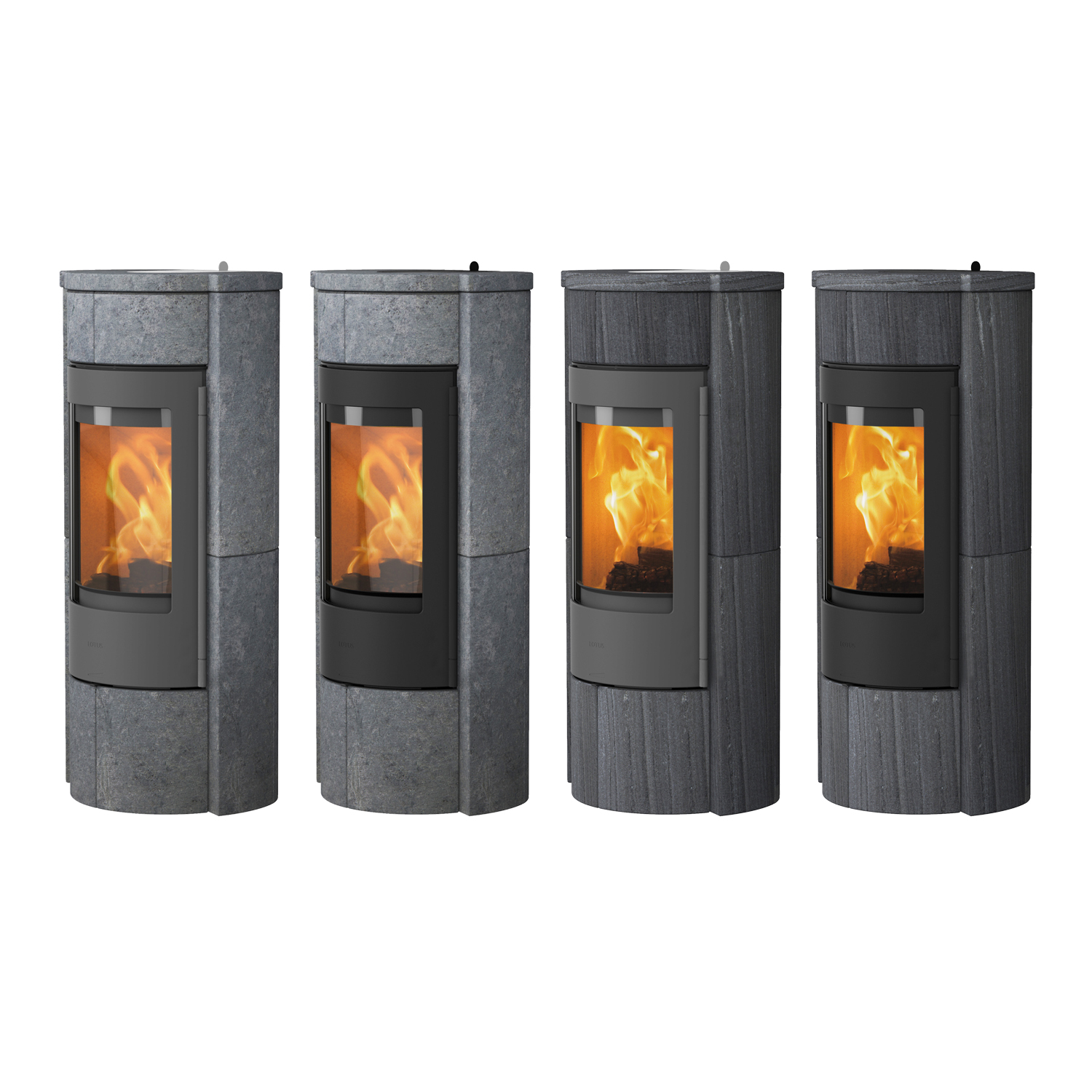 Lotus Prestige M Poêle à bois Noir Indian Night, inclus PowerStones, DIBt, RR en haut
