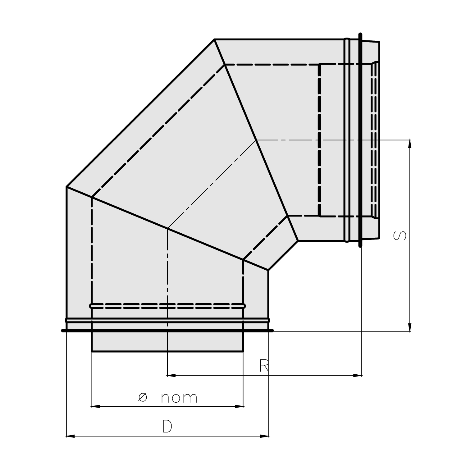 Opsinox conduit de cheminée en acier inoxydable 180mm coude 90° BO9